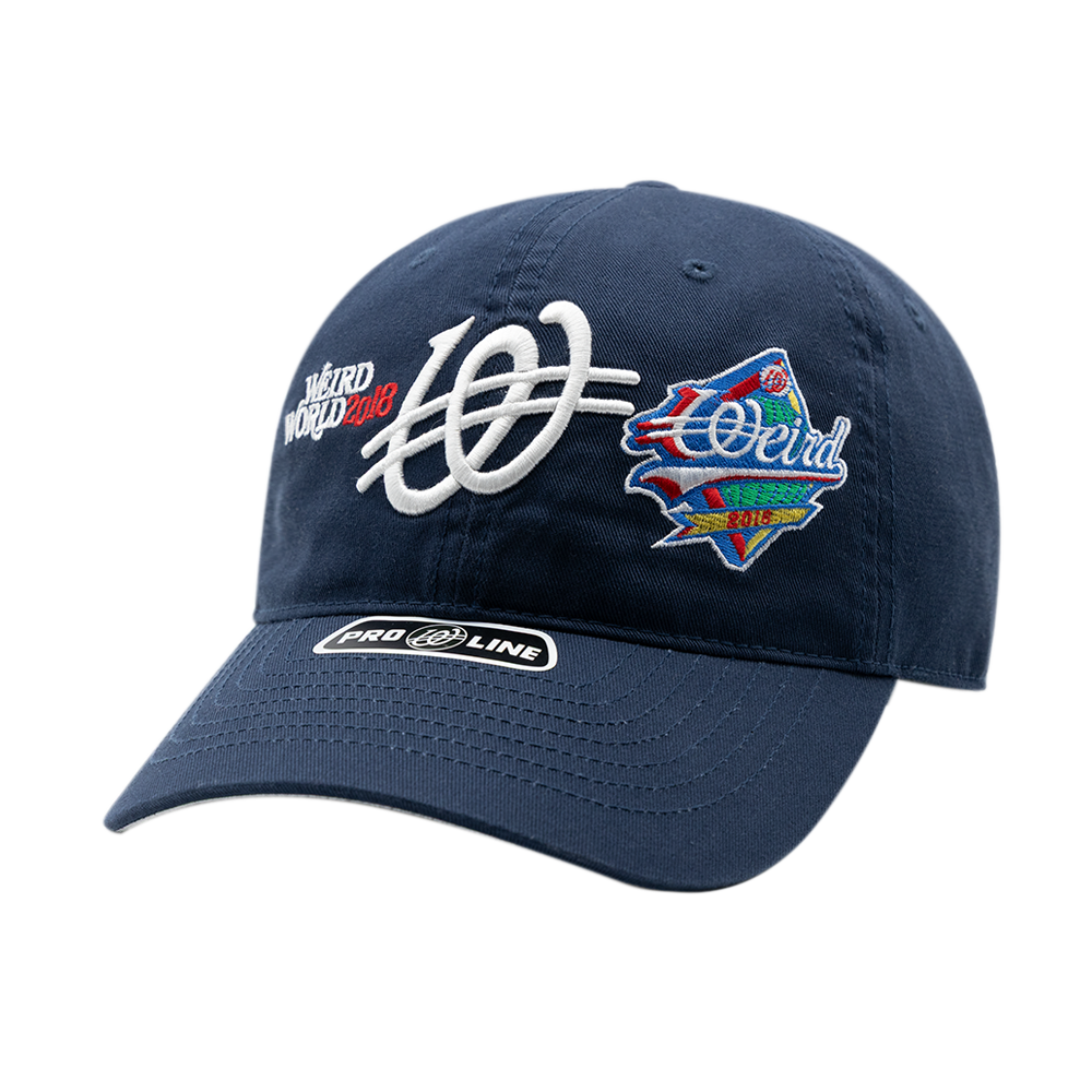 위얼드월드 월드시리즈 멀티로고 볼캡 네이비(Weird World World Series Multi Logo Ball cap Navy)