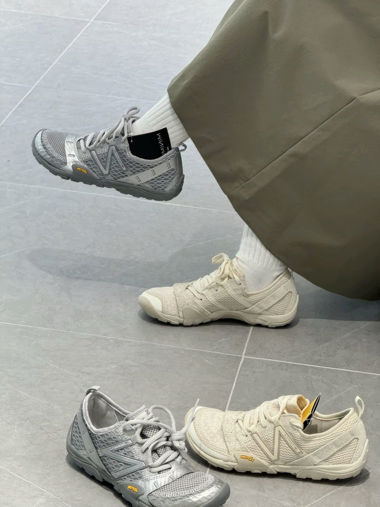 New Balance Minimus MT10O Slate Grey Silver Metallic, New Balance Minimus MT10O Beige 착용 스타일