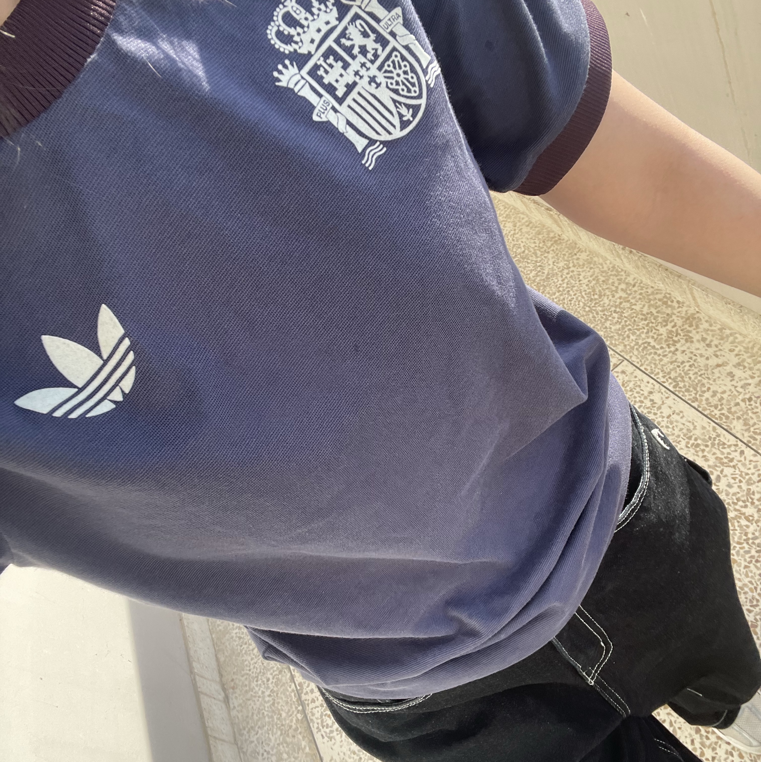 Adidas Spain Adicolor Classics 3-Stripes T-Shirt Shadow Navy - KR Sizing 착용 스타일 - 1