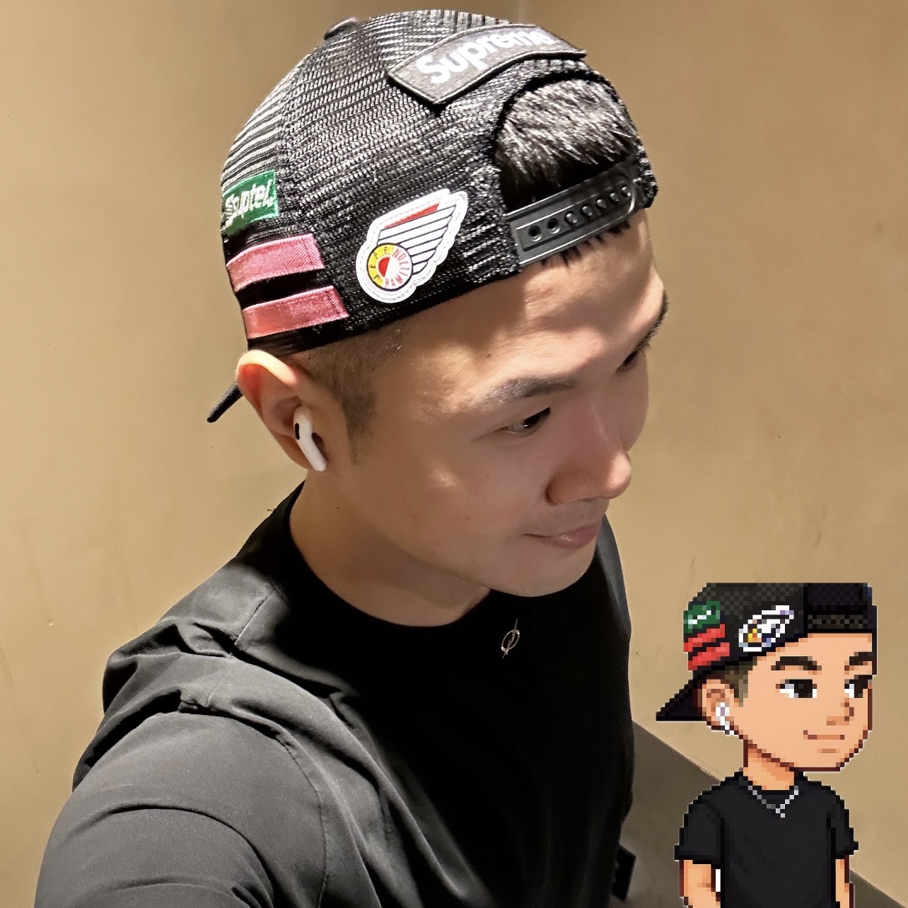 Supreme x SpongeBob Jeff Hamilton Mesh Back 6-Panel Black - 25SS 착용 스타일