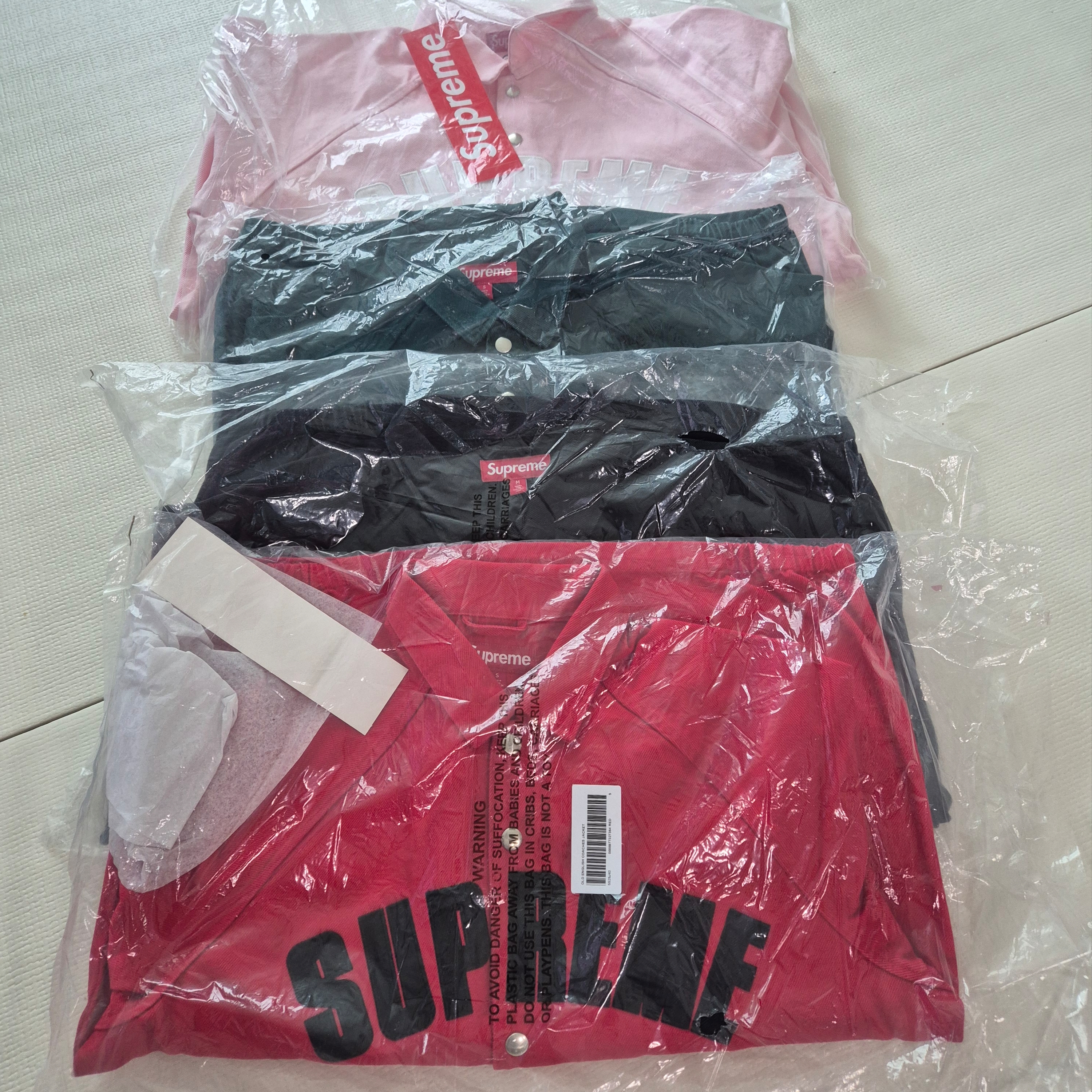 Supreme Arc Denim Coaches Jacket Light Pink - 25SS, Palace Seoul 2 Seoul Hoodie Grey Marl - 25SS 착용 스타일 - 5