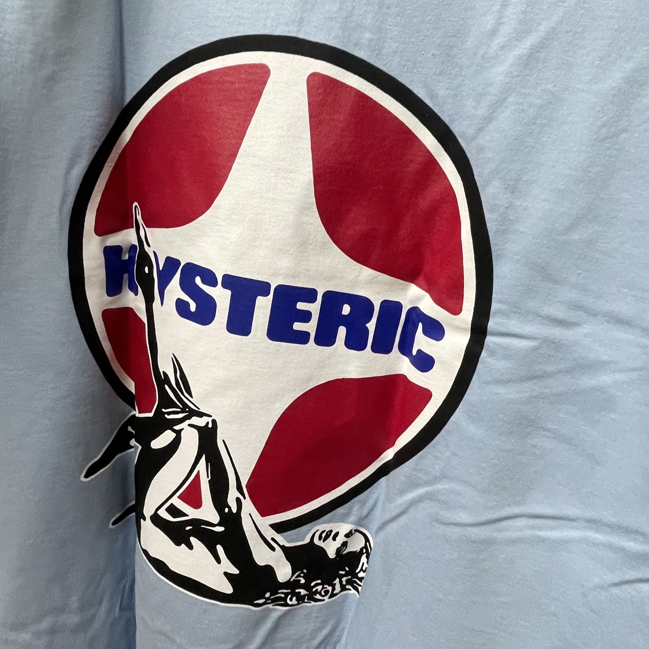 Supreme x Hysteric Glamour Pin Up T-Shirt Powder Blue - 24FW 착용 스타일