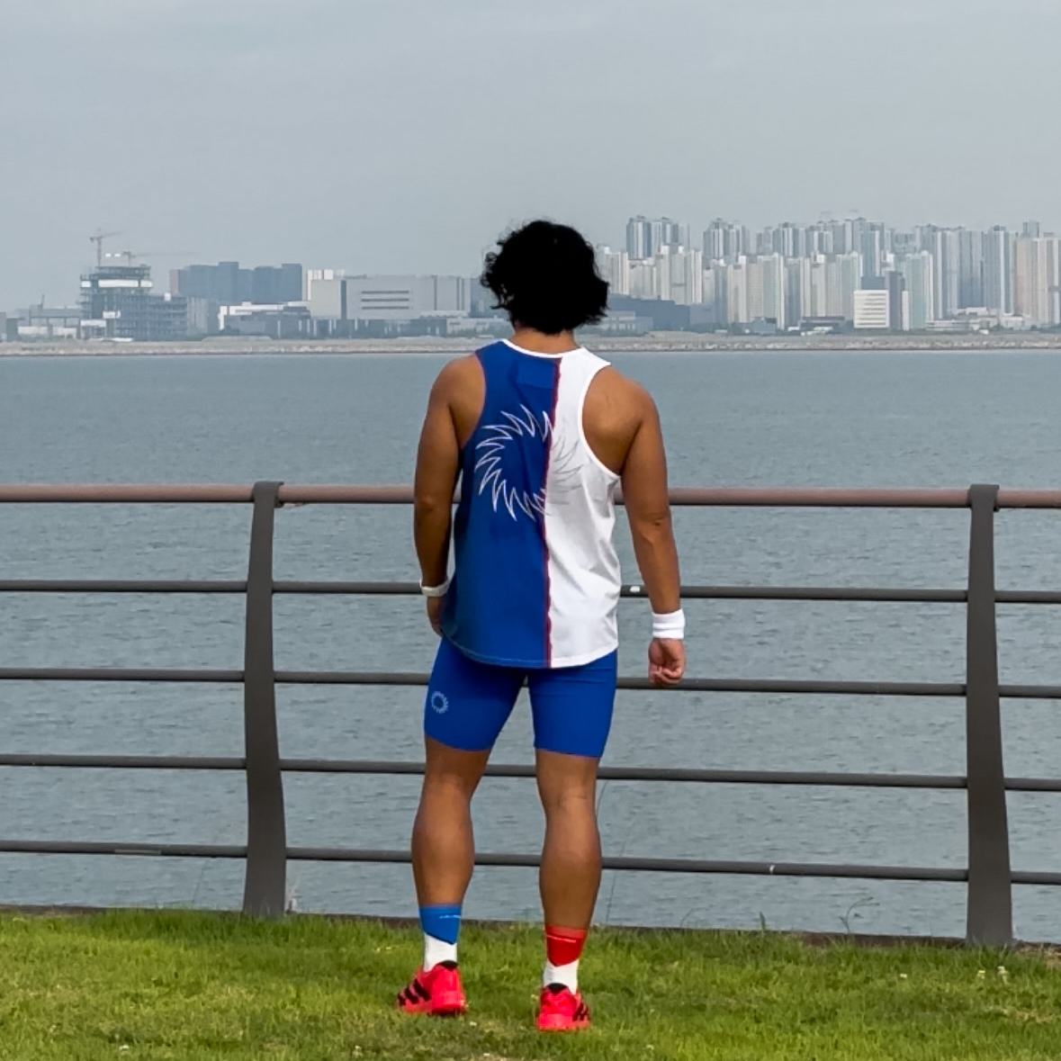 UVU Paris 25 Racing Vest White Navy, UVU Half Tight Cobalt 착용 스타일 - 3