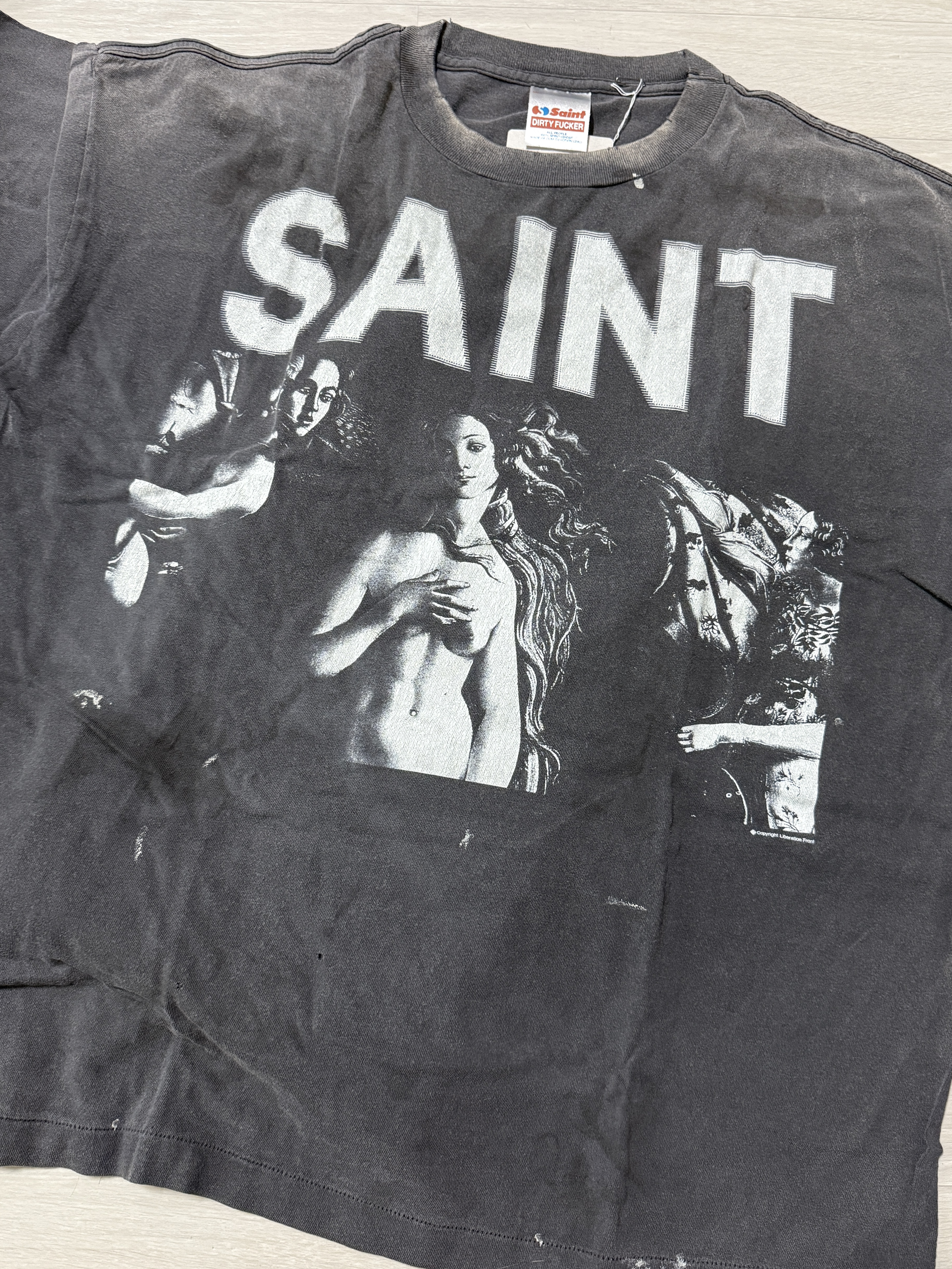 Saint Mxxxxxx Saint Maria S/S T-Shirt Black - 25AW 착용 스타일
