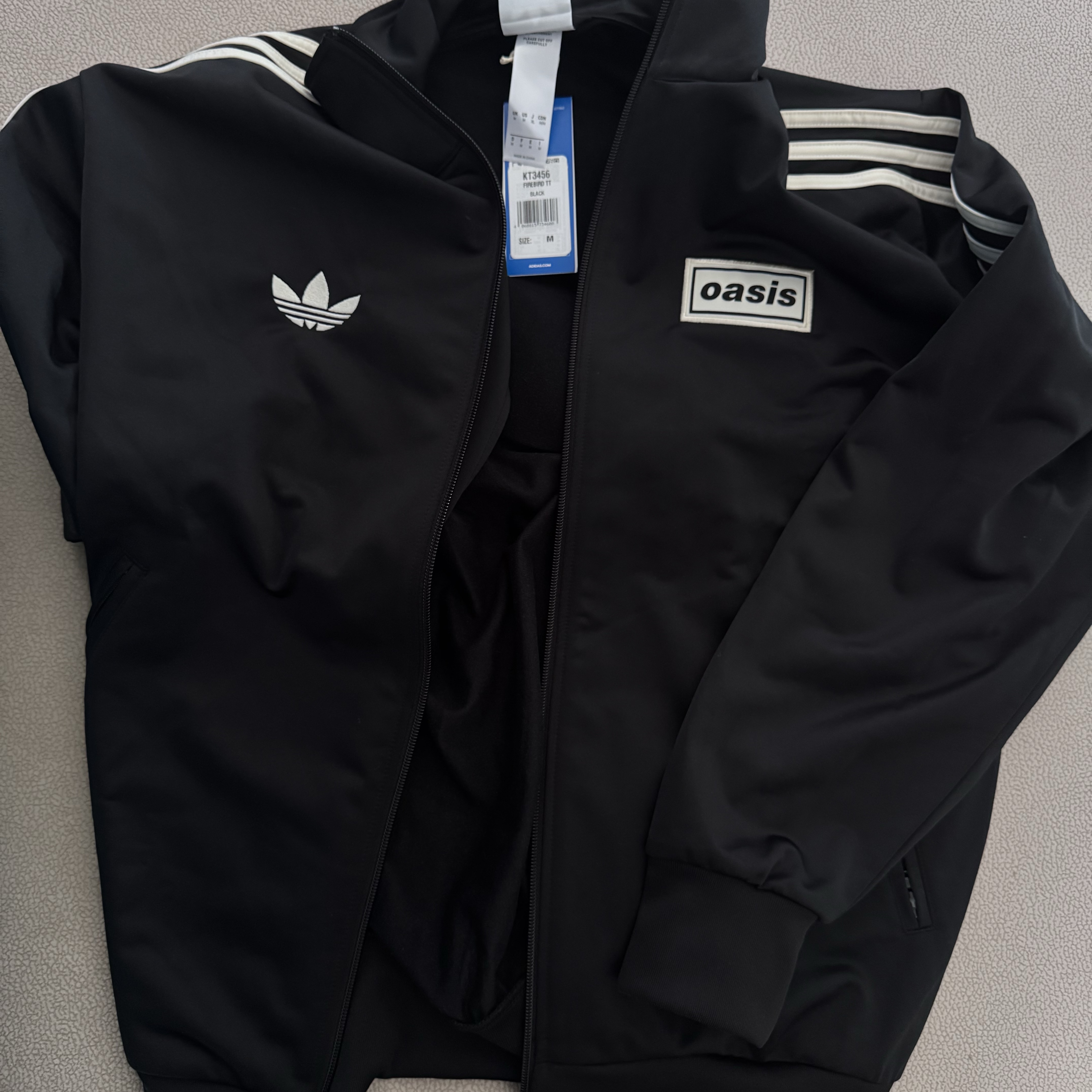 Adidas x Oasis Tour Firebird Track Top Black - US Sizing 착용 스타일