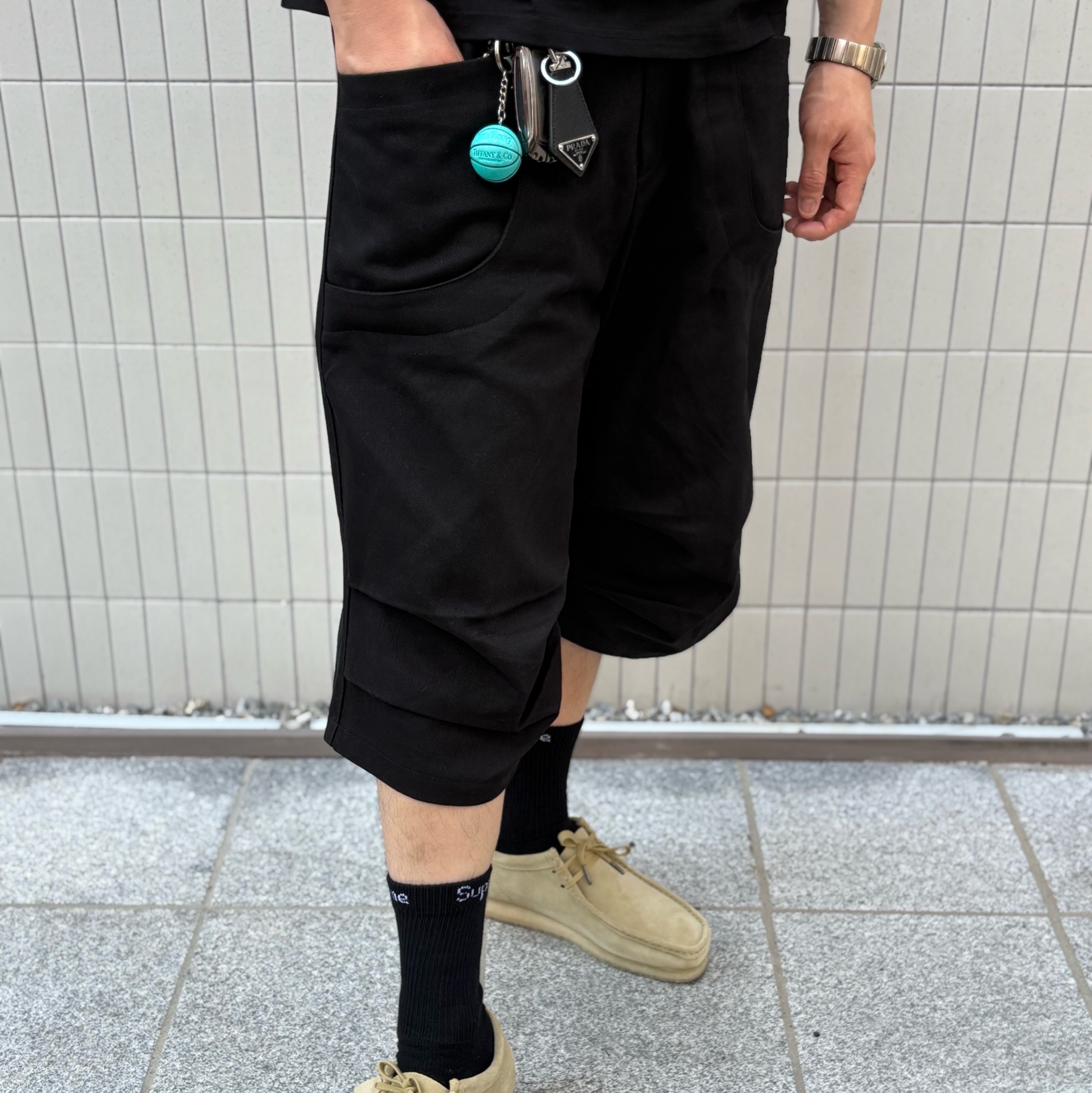 Clarks Wallabee Maple Suede - 25FW, Human Made Heart Carabiner Silver 착용 스타일 - 4