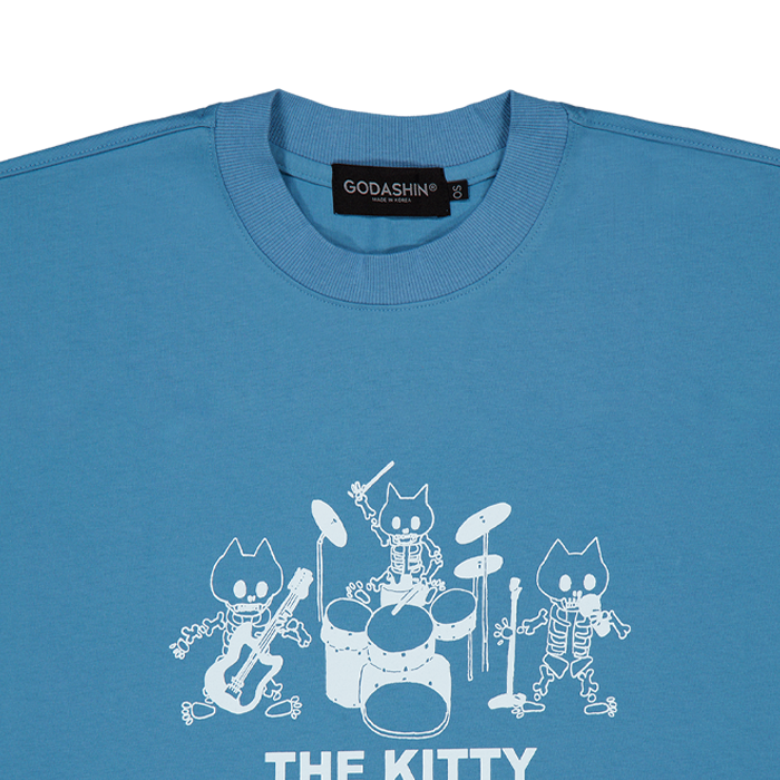 고다신 키티 락 스쿼드 반팔 티셔츠 블루(GODASHIN Kitty Rock Squad T-Shirt Blue) - 3