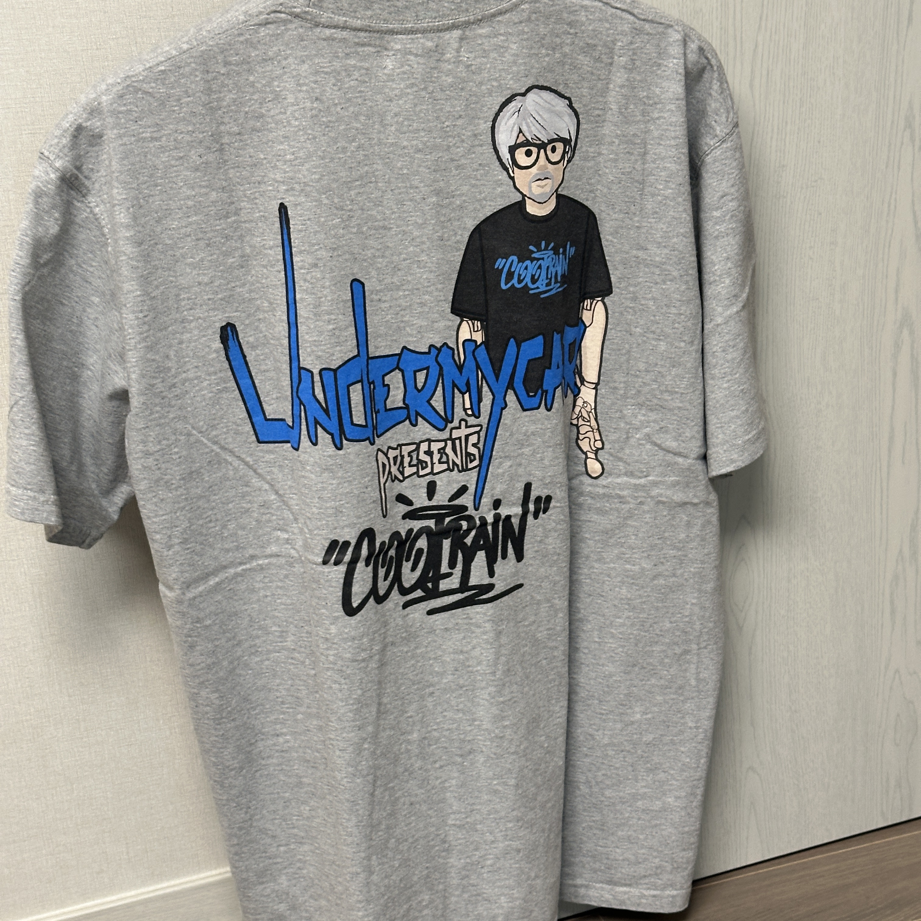 COOLRAIN x Undermycar POC Coolrain T-shirts CR01 Melange Gray 착용 스타일 - 2
