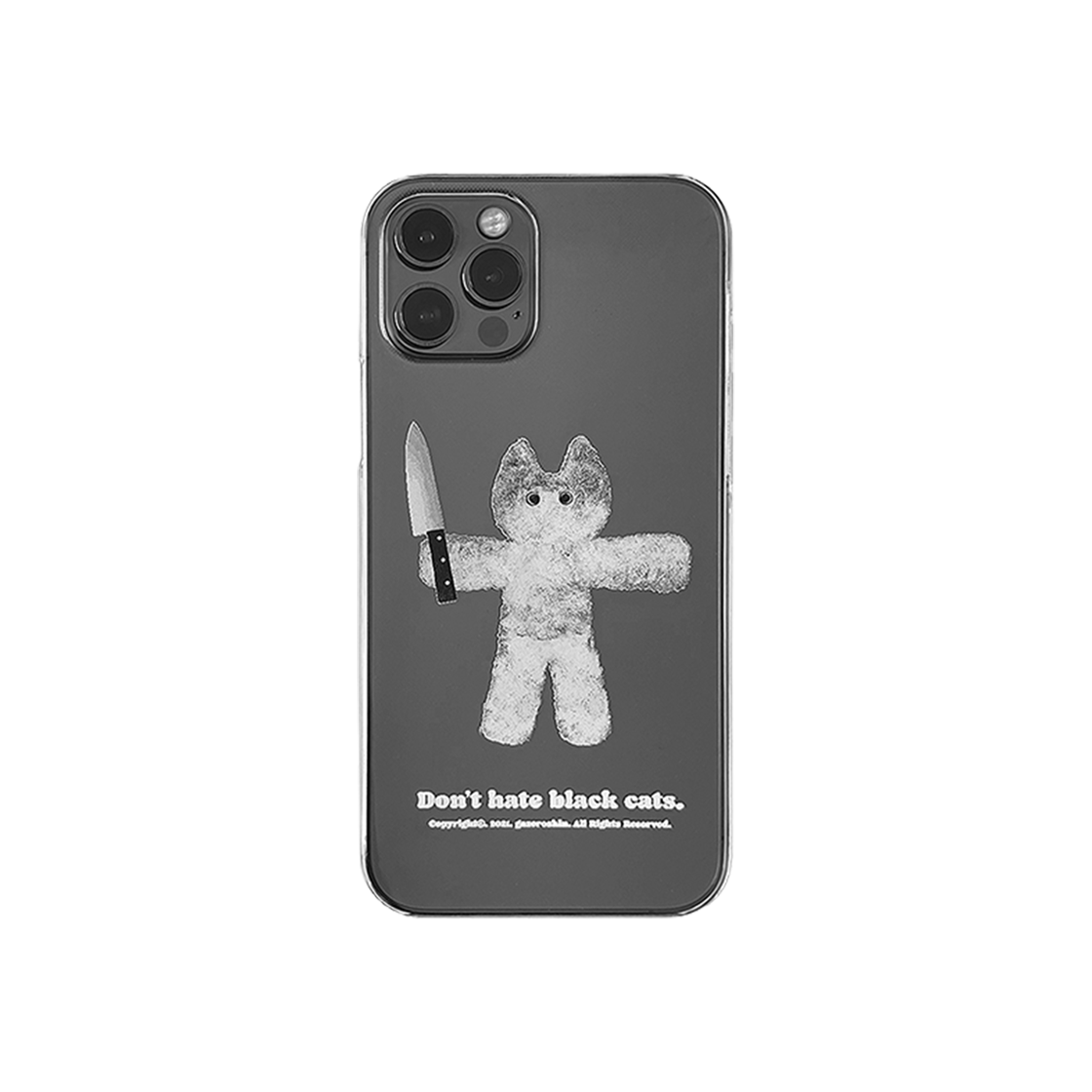 고다신 돈 헤이트 블랙 캣츠 케이스 화이트(GODASHIN Don'T Hate Black Cats Case White)