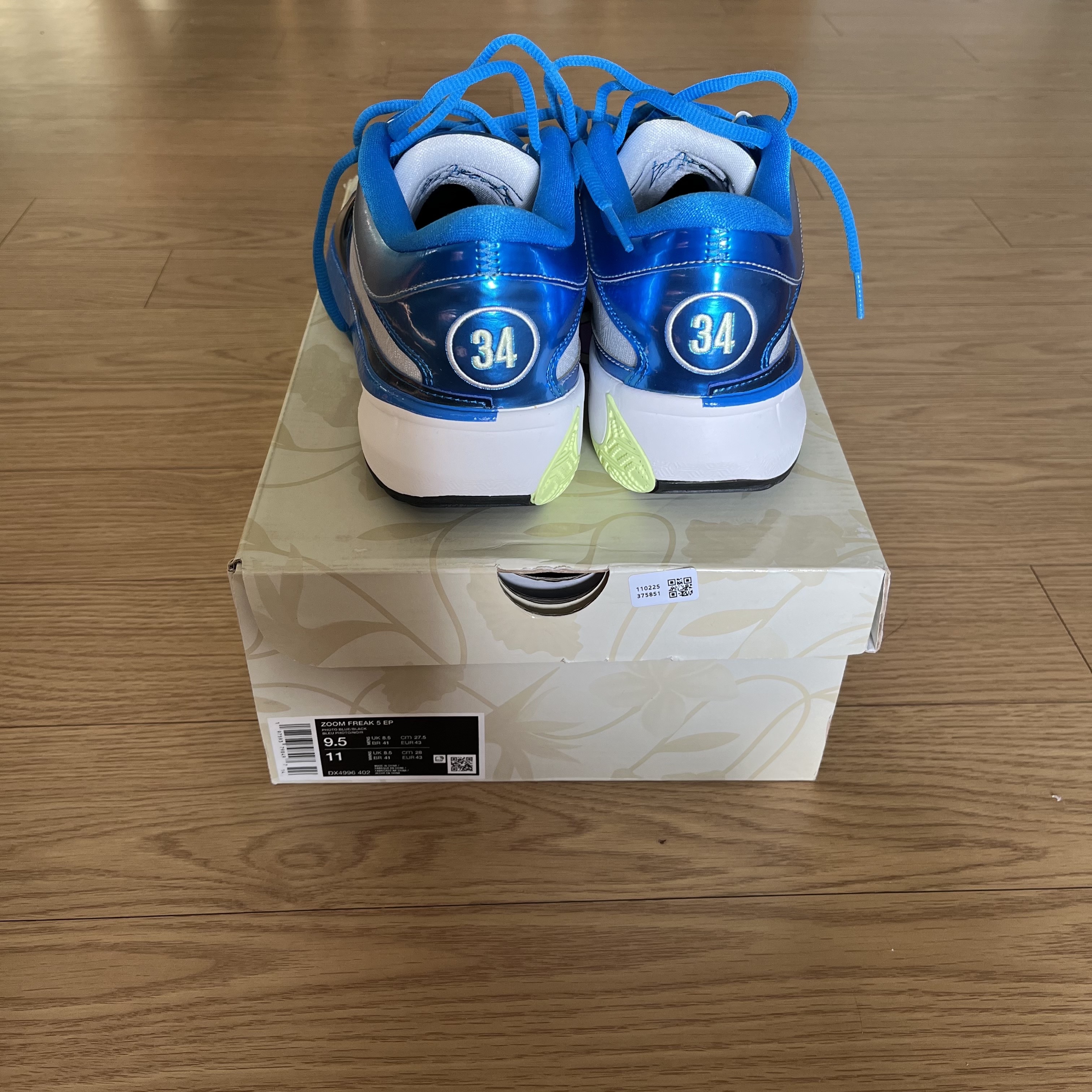 Nike Zoom Freak 5 EP Photo Blue Black 착용 스타일 - 4
