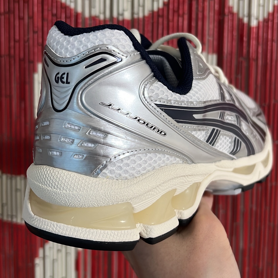 Asics x JJJJound Gel-Kayano 14 White Midnight 착용 스타일 - 1