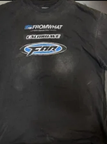 [더블적립]Farfromwhat Far Washed Logo T-Shirts Black 착용 스타일