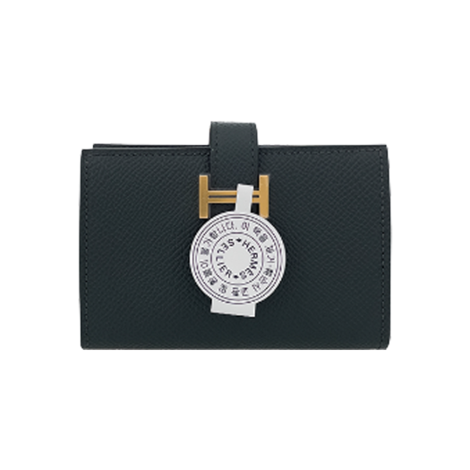 IT34A7LAQ8VU Hermes Bearn Card Holder Vert Mangrove Gold K Stamp