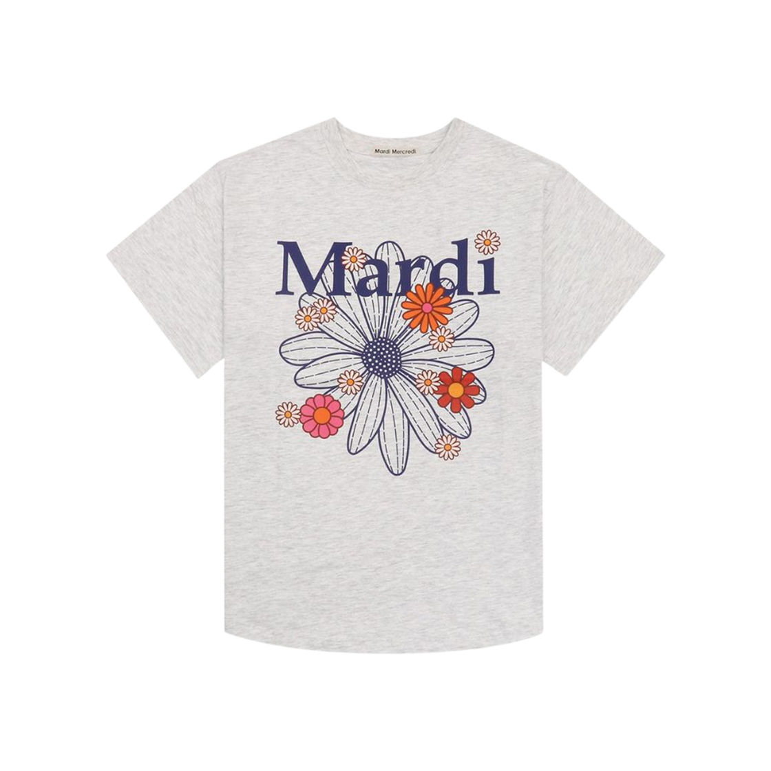 (W) 마르디 메크르디 플라워마르디 블라썸 티셔츠 헤더 네이비((W) Mardi Mercredi Flowermardi Blossom T-Shirt Heather Navy)