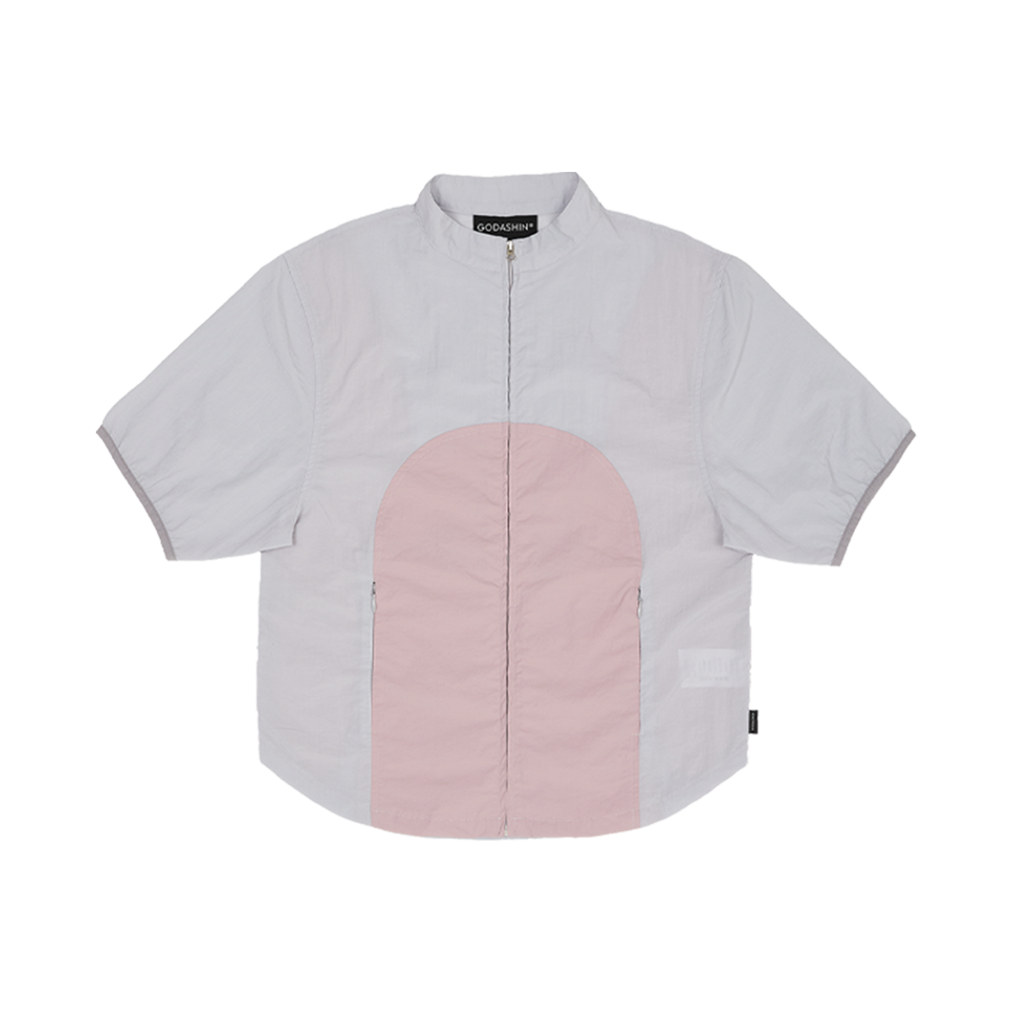고다신 커브드 커팅 집업 셔츠 핑크(GODASHIN Curved Cutting Zip-Up Shirt Pink)