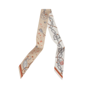 (W) Hermes C'est la Fete Twilly Beige Rose Caramel Blanc