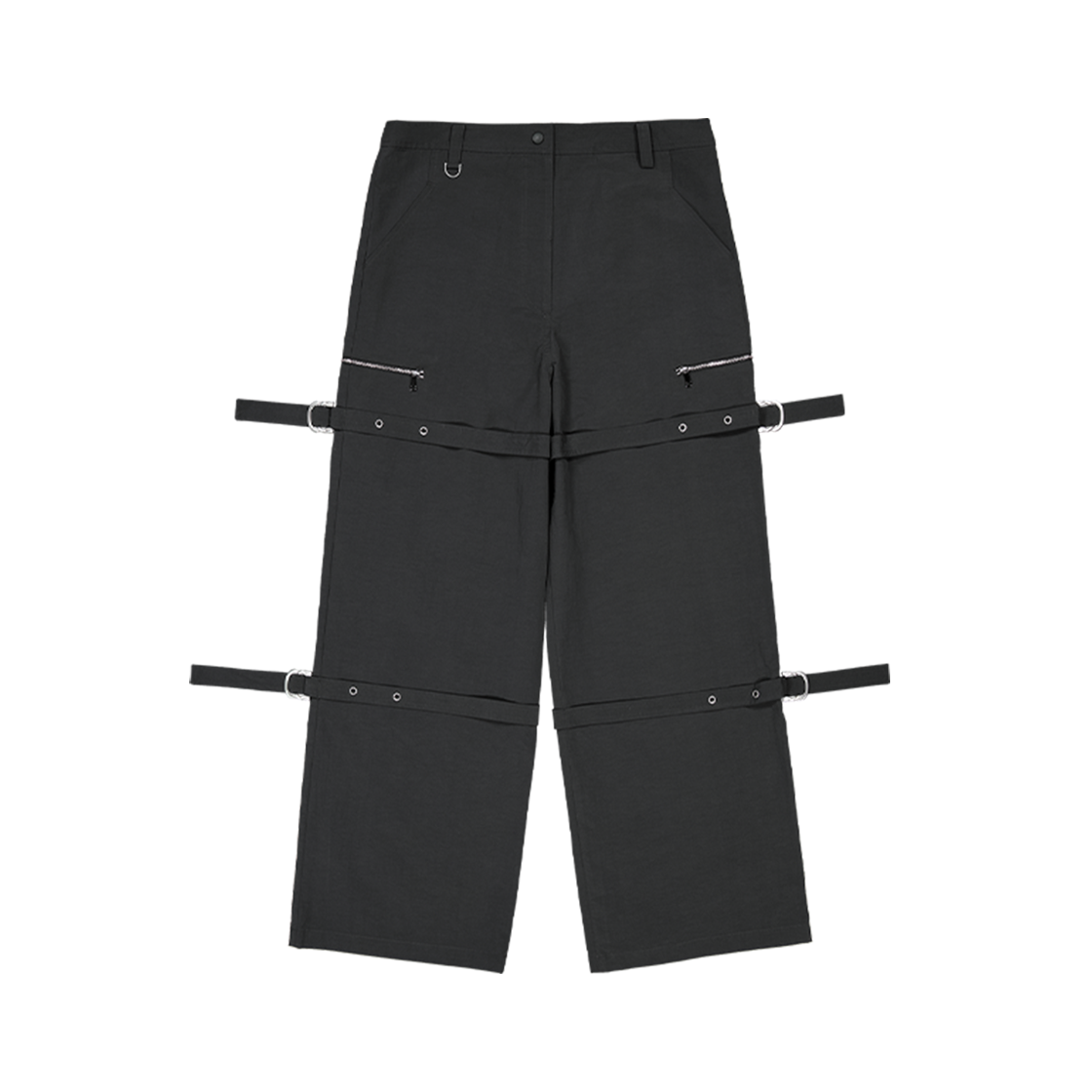 [KREAM 단독] 고다신 스퀘어 링 벨트 팬츠 차콜([KREAM 단독] GODASHIN Square Ring Belt Pants Charcoal)