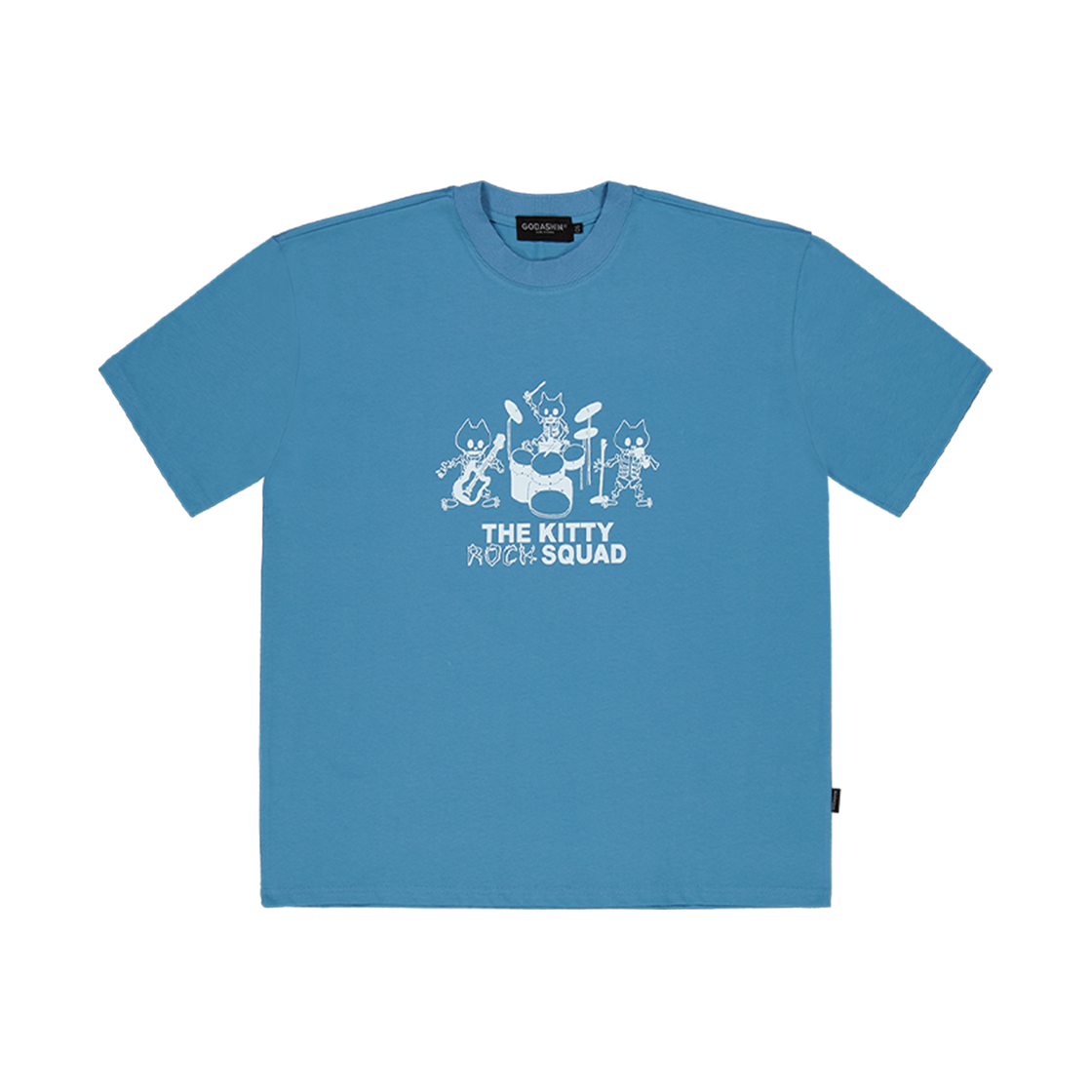 고다신 키티 락 스쿼드 반팔 티셔츠 블루(GODASHIN Kitty Rock Squad T-Shirt Blue)