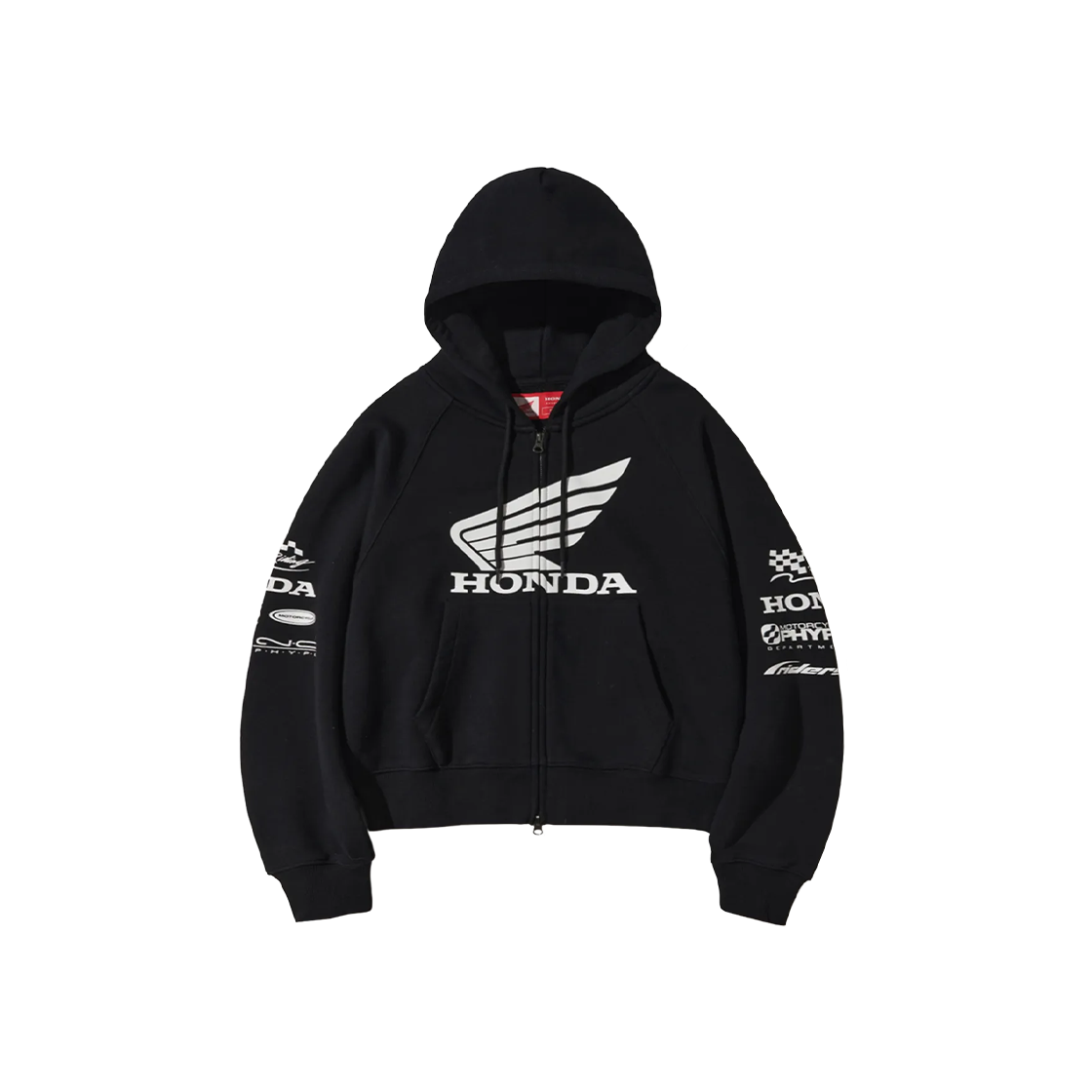 혼다 [크롭] 레이싱 로고 후드집업 블랙(Honda [Crop] Racing Logo Hoodie Zip-up_Black)