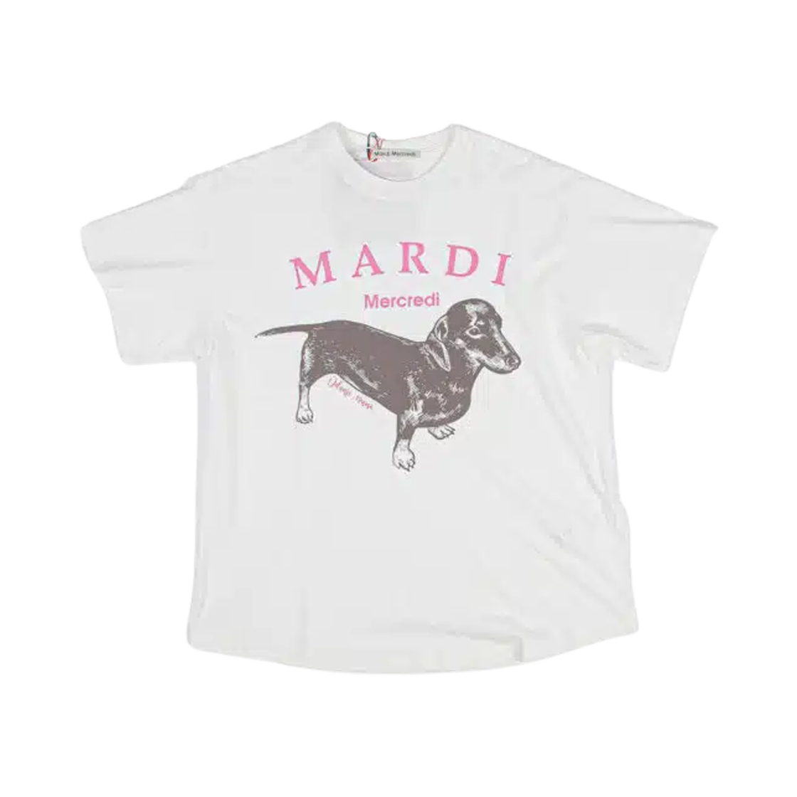 (W) 마르디 메크르디 딴지 티셔츠 아이보리 핑크((W) Mardi Mercredi Ddanji T-Shirt Ivory Pink)