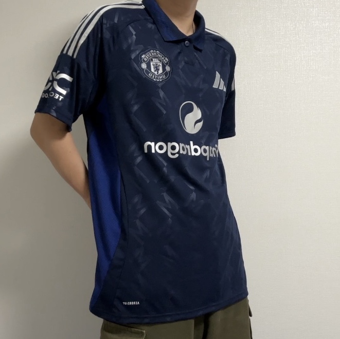 Adidas Manchester United 2024/25 Away Jersey Night Indigo - KR Sizing (Non Marking Ver.) 착용 스타일