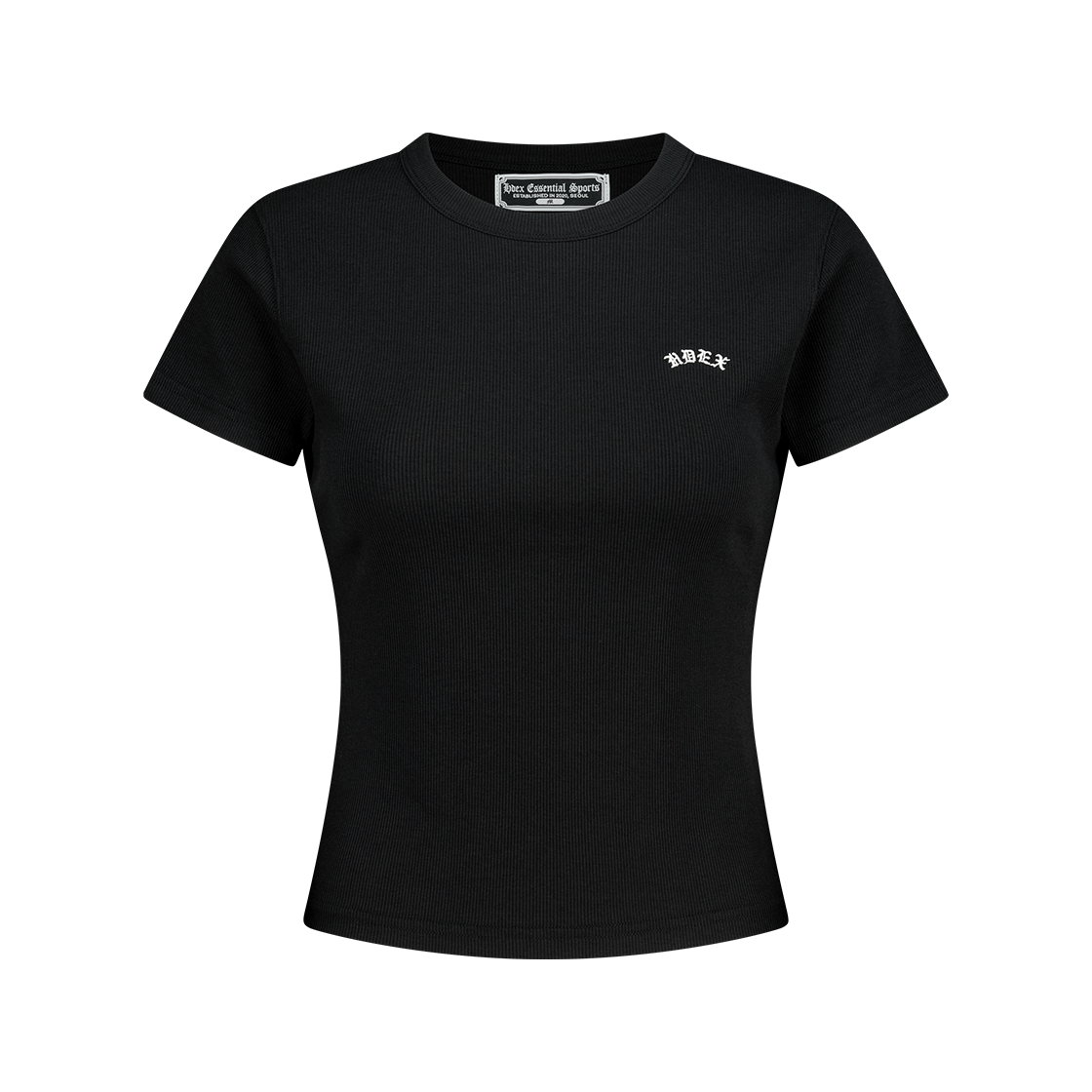 에이치덱스 에센셜 리브드 릴렉스핏 숏 슬리브 Black(HDEX Essential Ribbed Relaxed Fit Short Sleeve Black) - 1