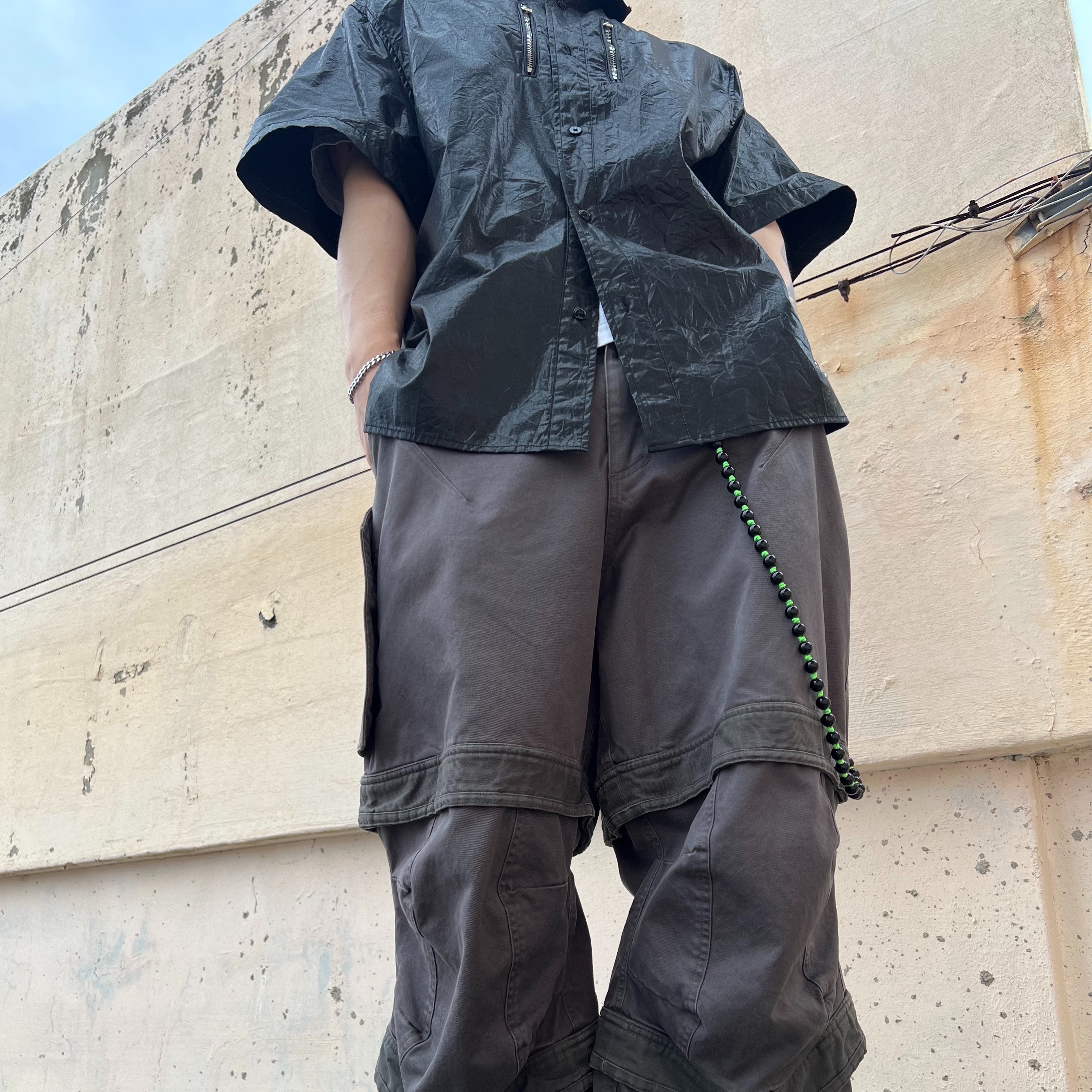 Farfromwhat Far Layered Work Pants Charcoal 착용 스타일 - 4
