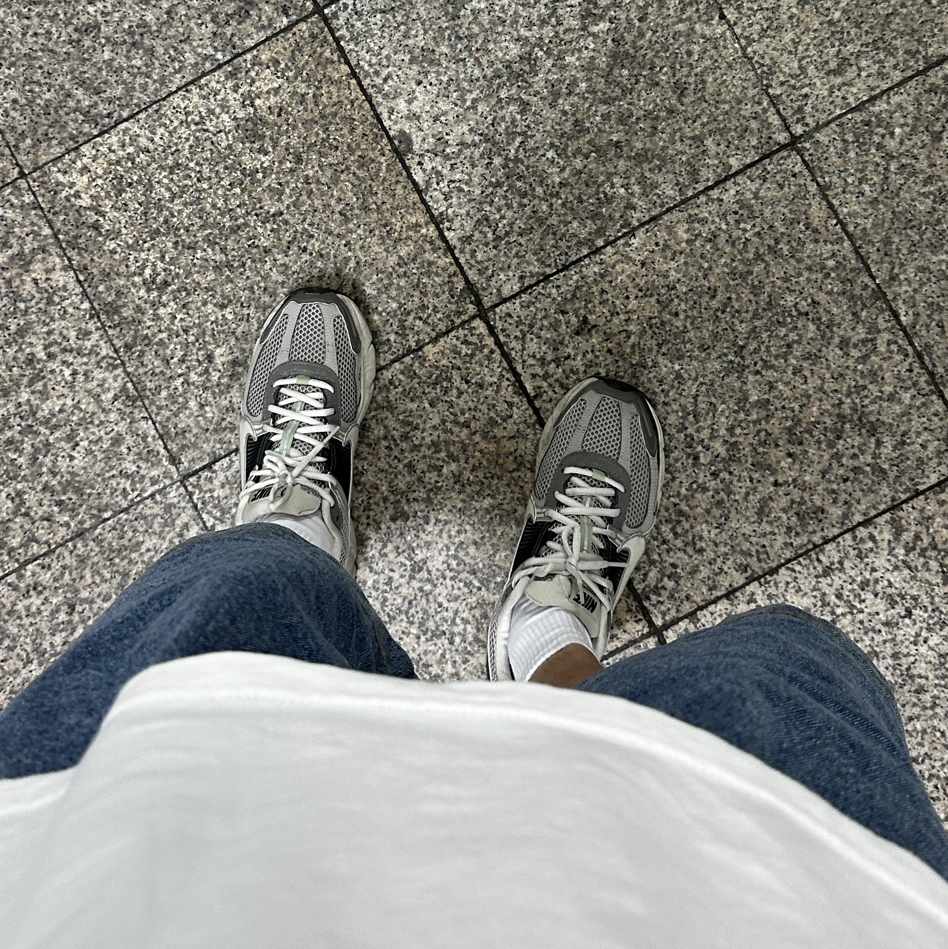 (W) Nike Zoom Vomero 5 Cobblestone and Flat Pewter 착용 스타일
