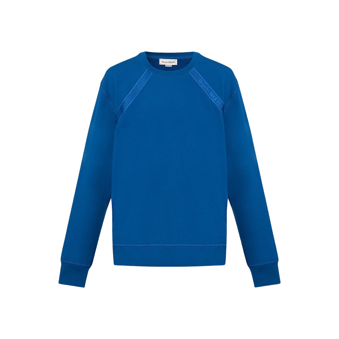 알렉산더 맥퀸 로고 테이프 스웨트셔츠 오션 블루(Alexander McQueen Logo Tape Sweatshirt Ocean Blue)