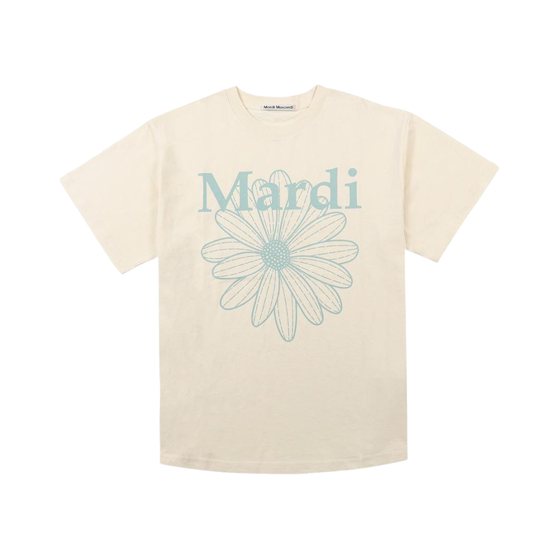 (W) 마르디 메크르디 플라워마르디 티셔츠 버터 모스그린((W) Mardi Mercredi Flowermardi T-Shirt Butter Mossgreen)