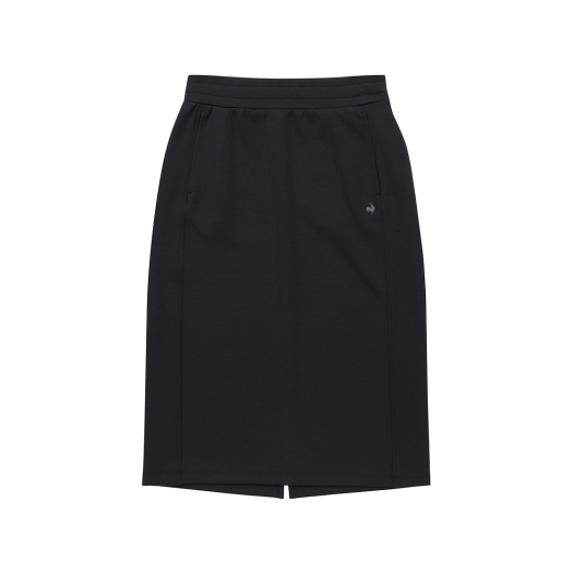 QQ322OSK81_BLK0 le coq sportif Women's Loose Fit Modal Double Tension Midi Skirt Black