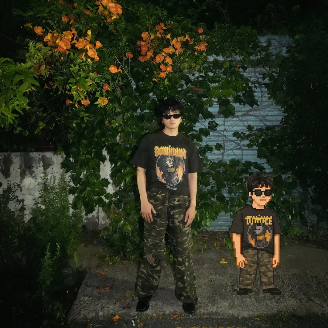 Dominant 2Way Zip-Off Camo Pants, Dominant Doberman Washing T-Shirts 착용 스타일 - 1