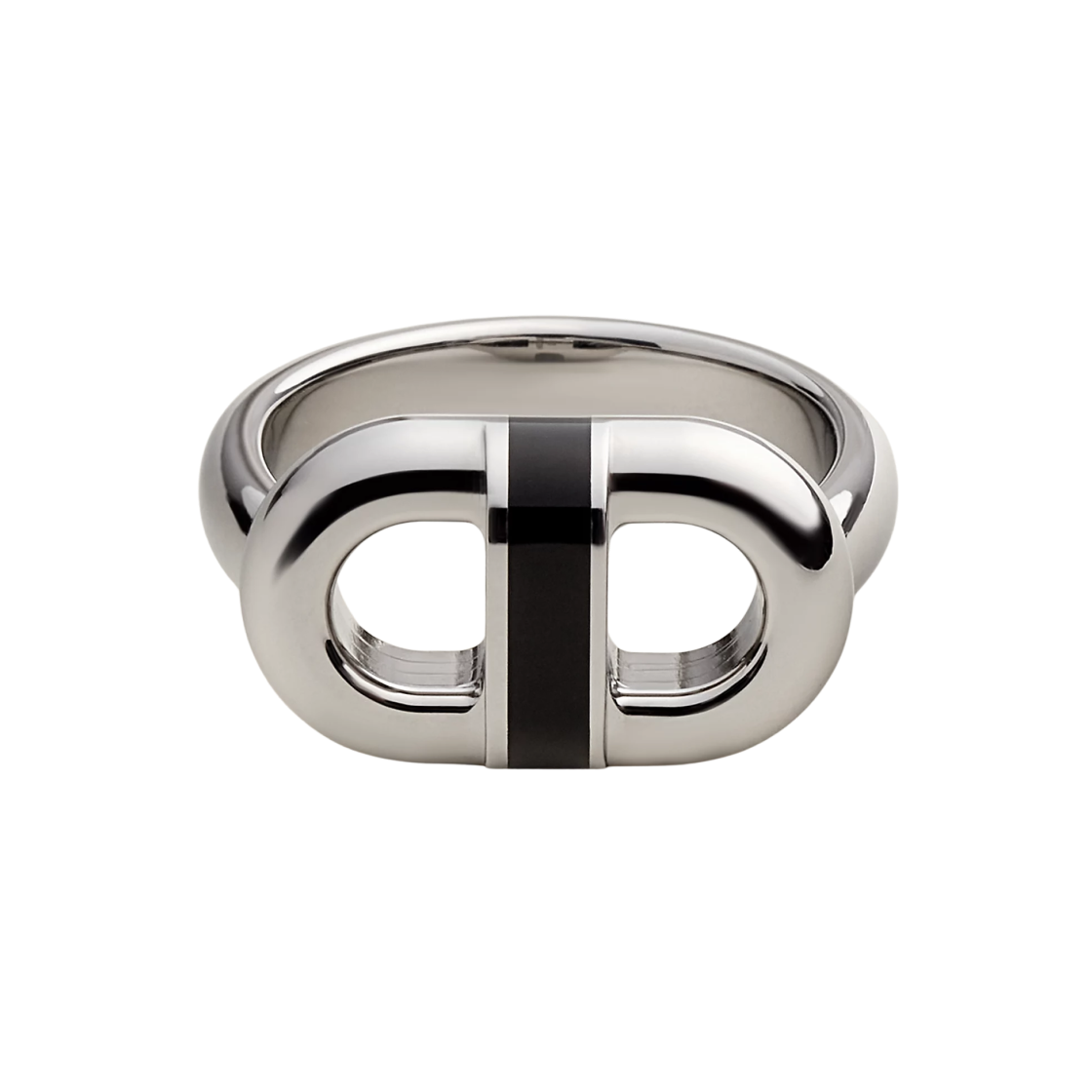 에르메스 마이옹 링 래커드 메탈 & 스테인리스 스틸 하드웨어 누아(Hermes Maillon Ring Lacquered Metal & Stainless Steel Noir) - 1