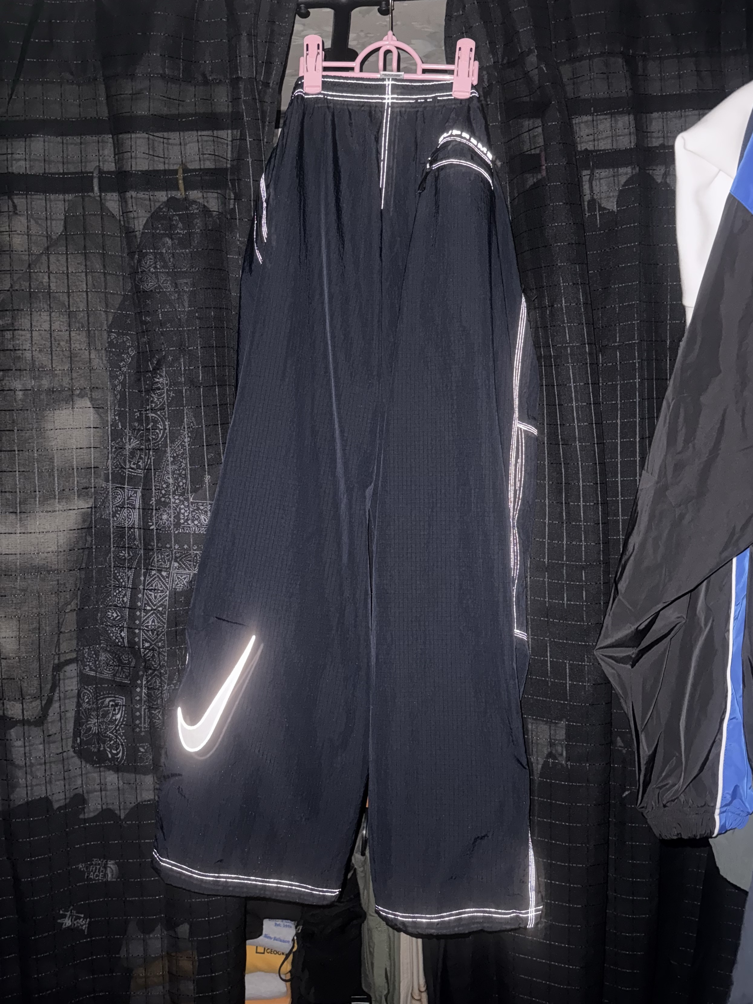 Supreme x Nike Ripstop Track Pants Black - 24SS 착용 스타일