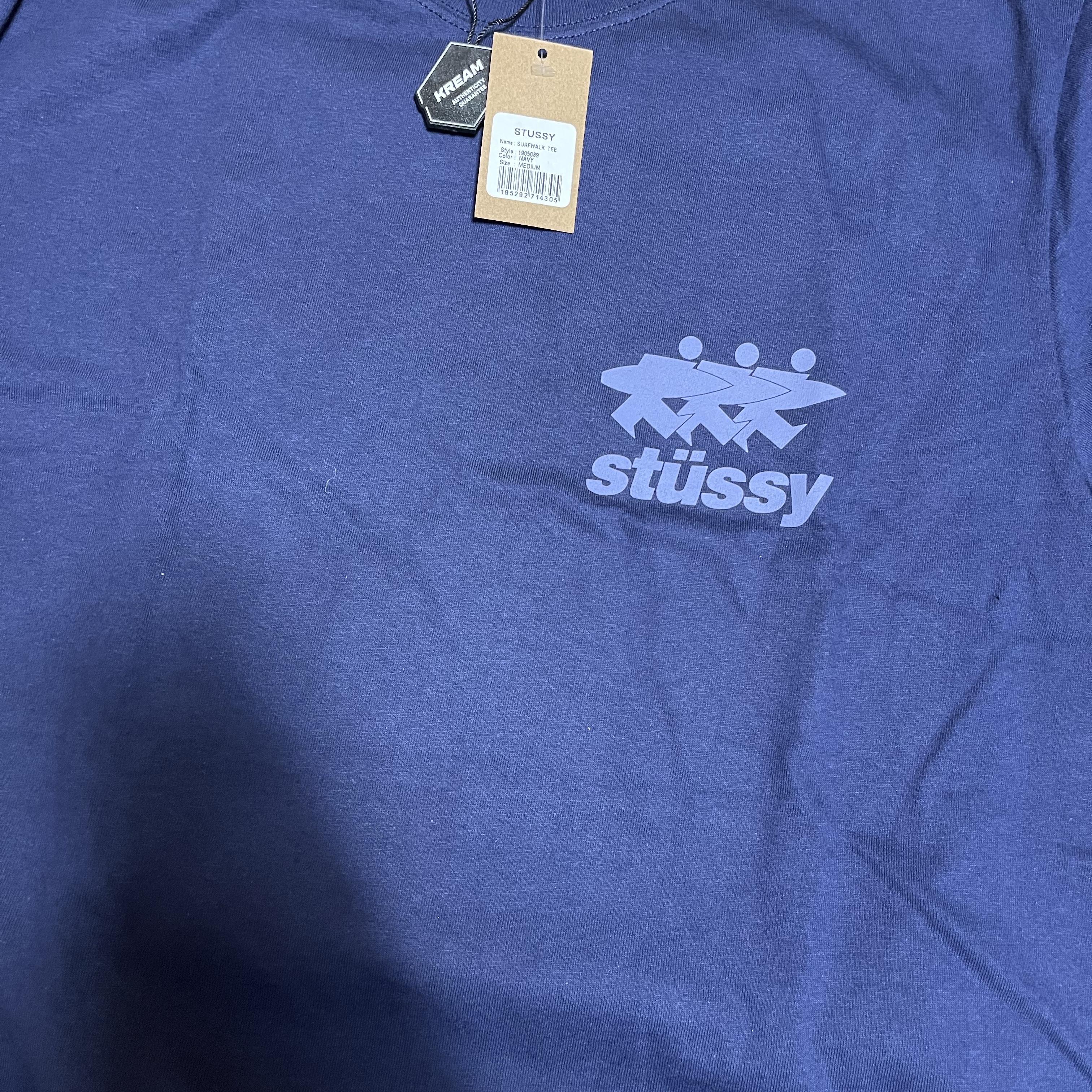 Stussy Surfwalk T-Shirt Navy 착용 스타일 - 4
