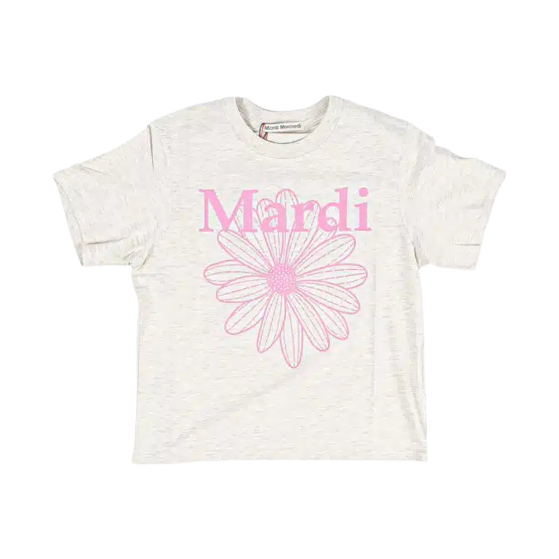 (W) 마르디 메크르디 플라워마르디 슬림 티셔츠 오트밀 핑크((W) Mardi Mercredi Flowermardi Slim T-Shirt Oatmeal Pink)
