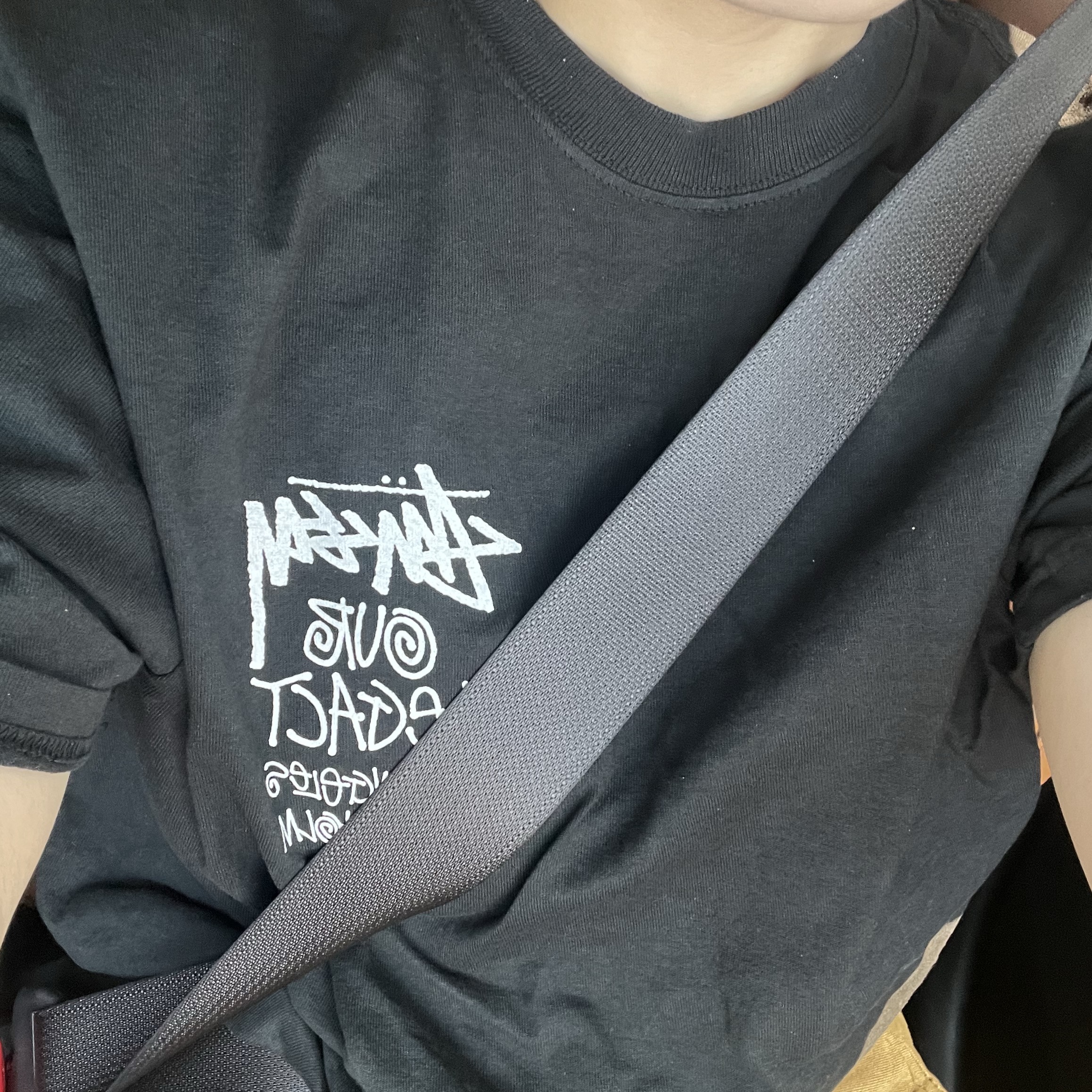 Stussy x Our Legacy Surfman Pigment Dyed T-Shirt Black 착용 스타일 - 1