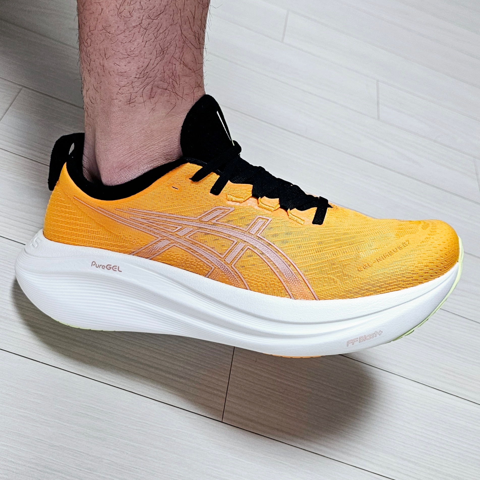 Asics Gel-Nimbus 27 Amber Neutral Pink - D Standard 착용 스타일