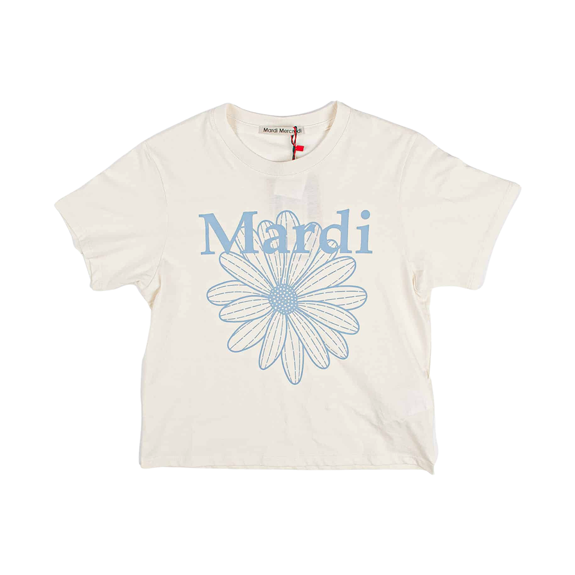 - (W) Mardi Mercredi Flowermardi Slim T-Shirt Cream Ash Blue