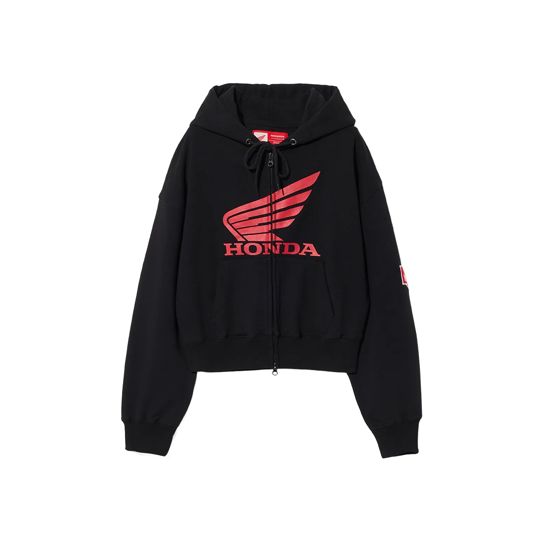 혼다 크롭 오리지널 윙 로고 후드집업 블랙