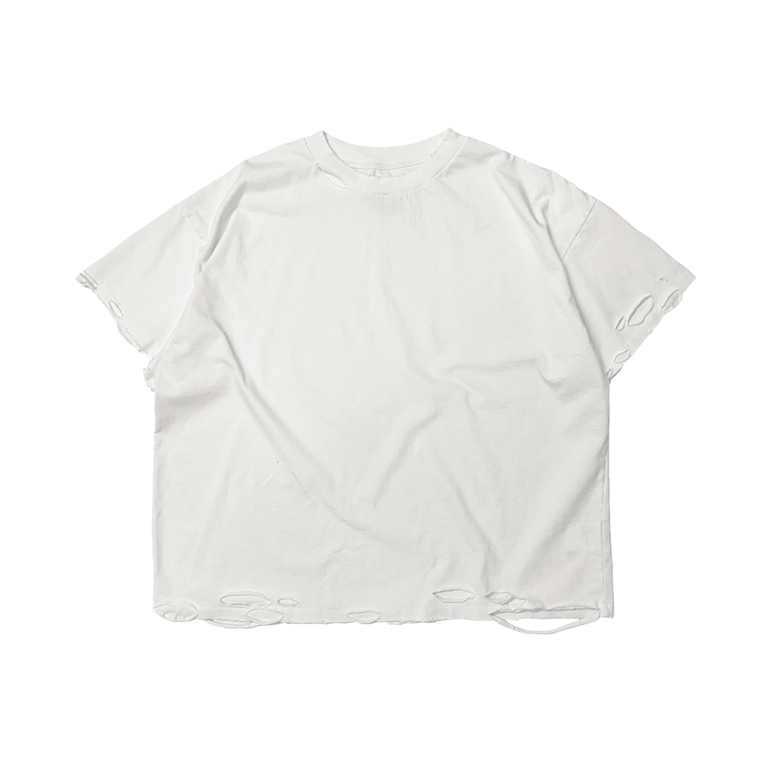 홈리스 디스트레스 레귤러 티 화이트(Hommless Distressed Regular Tee White)