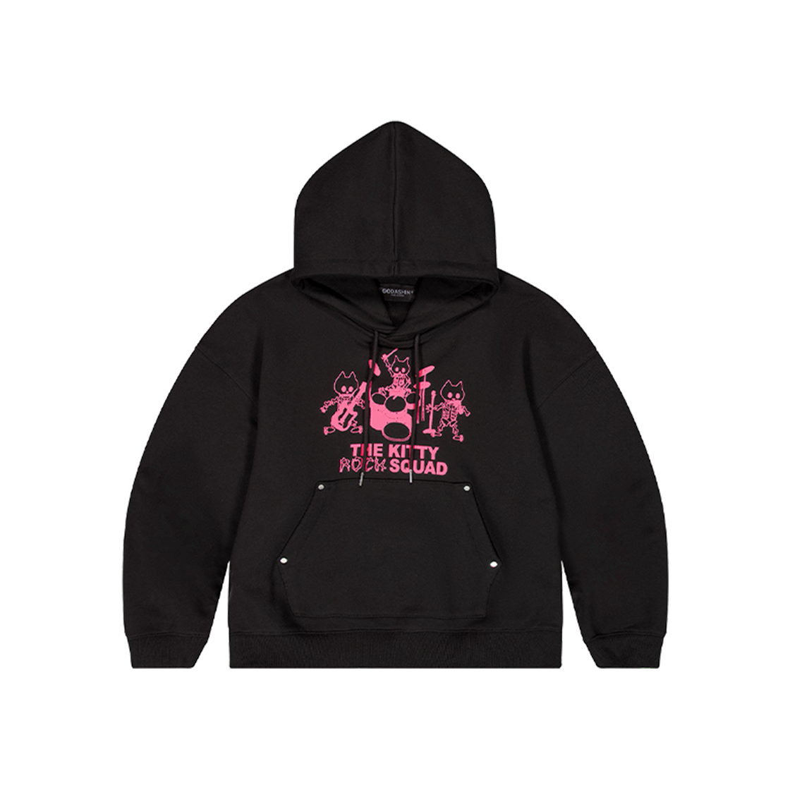 GDS51RUHD01BK0M GODASHIN Kitty Rock Squad Hoodie Black