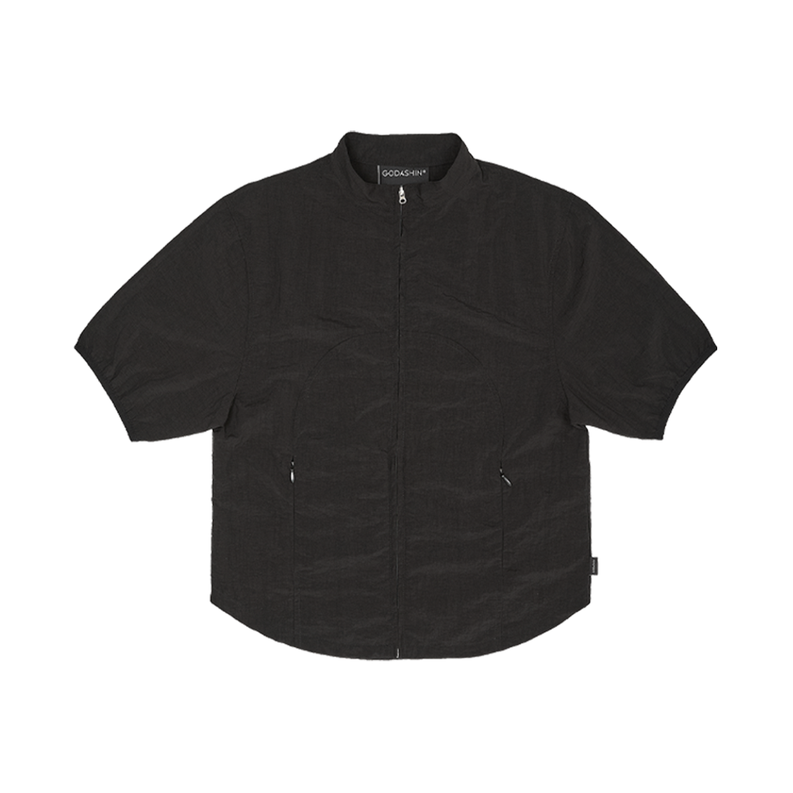 고다신 커브드 커팅 집업 셔츠 블랙(GODASHIN Curved Cutting Zip-Up Shirt Black)