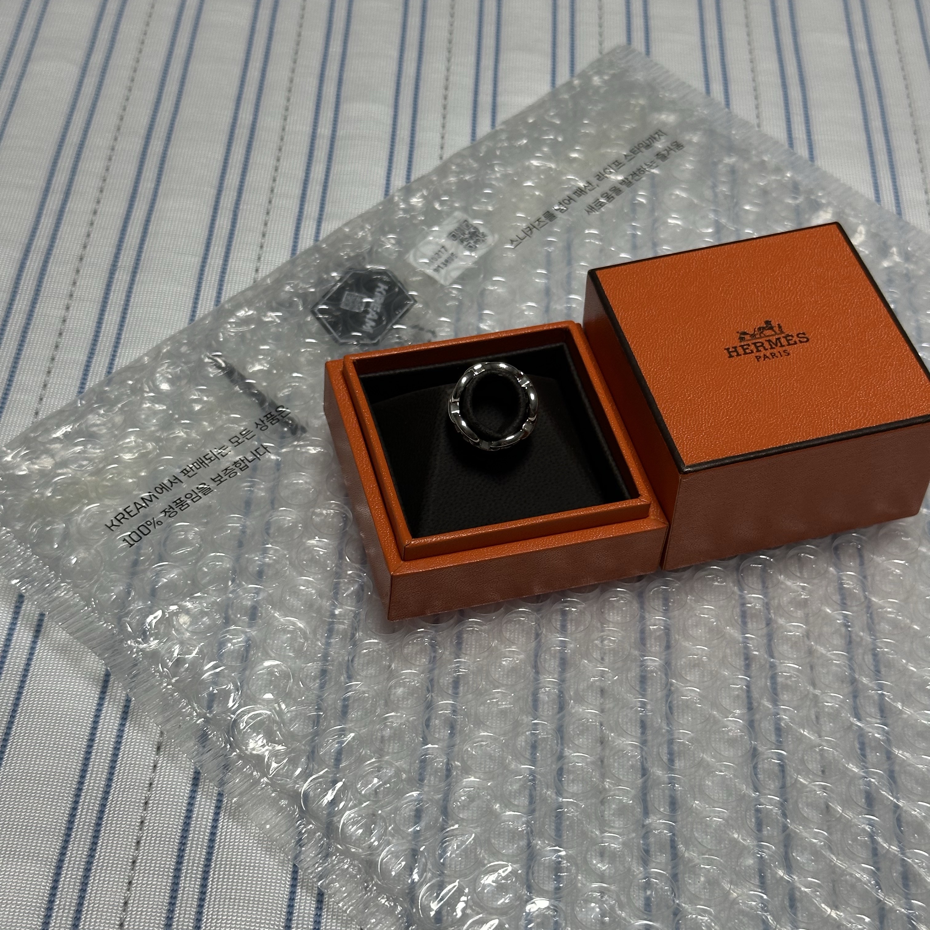 (W) Hermes Small Chaine D'Ancre Enchainee Ring Sterling Silver 착용 스타일