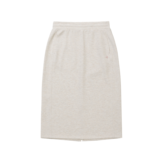 QQ322OSK81_OAT0 le coq sportif Women's Loose Fit Modal Double Tension Midi Skirt Oatmeal