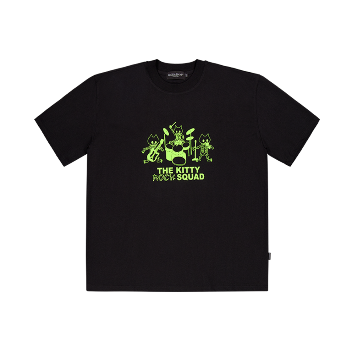고다신 키티 락 스쿼드 반팔 티셔츠 블랙(GODASHIN Kitty Rock Squad T-Shirt Black)