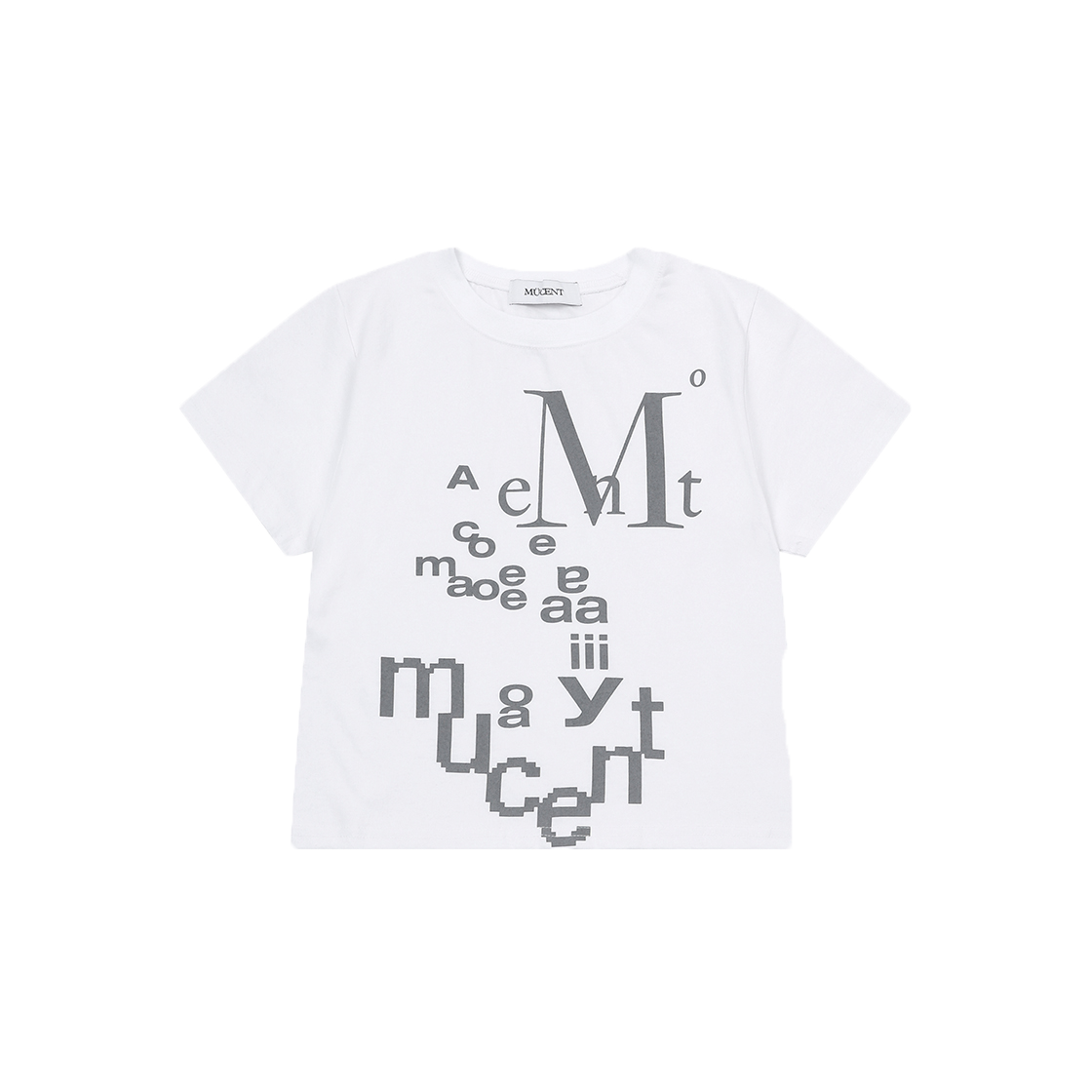 P00000YF MUCENT Mobius Lettering Half T Unisex White
