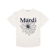 (W) Mardi Mercredi Flowermardi T-Shirt Ivory Navy