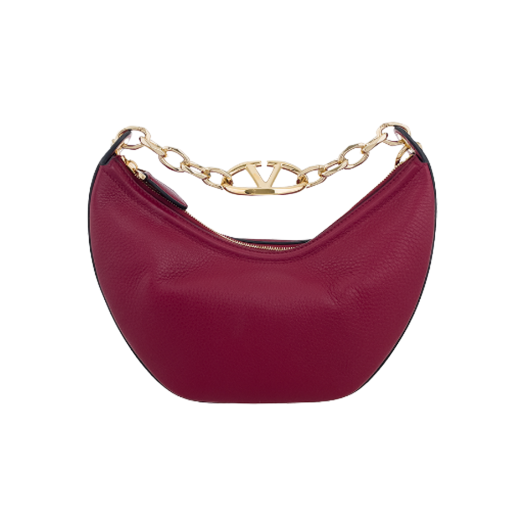 ITC9443I69UG Valentino VLogo Moon Hobo Bag Small Red Gold