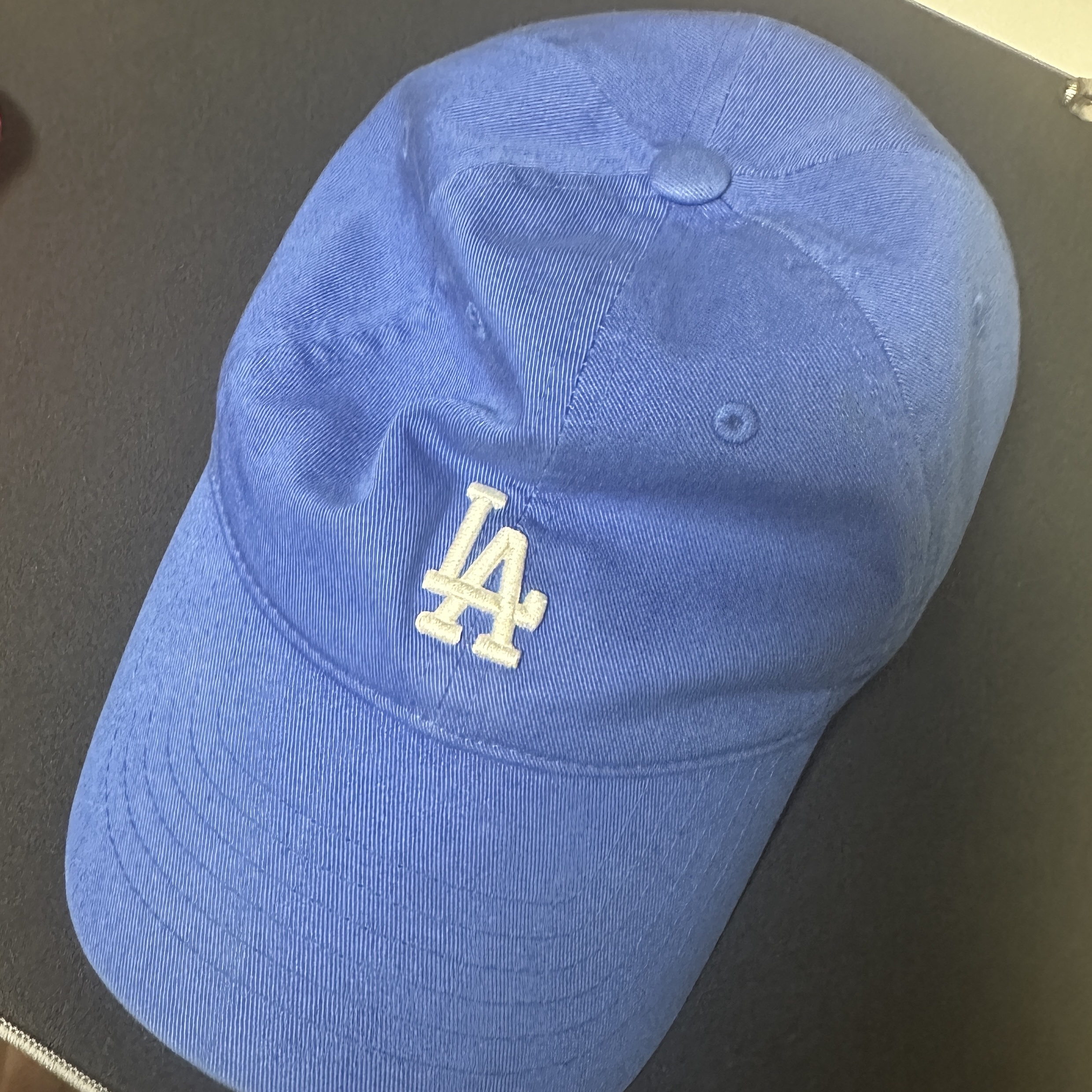 MLB Rookie Unstructure Ball Cap LA Dodgers Blue 착용 스타일